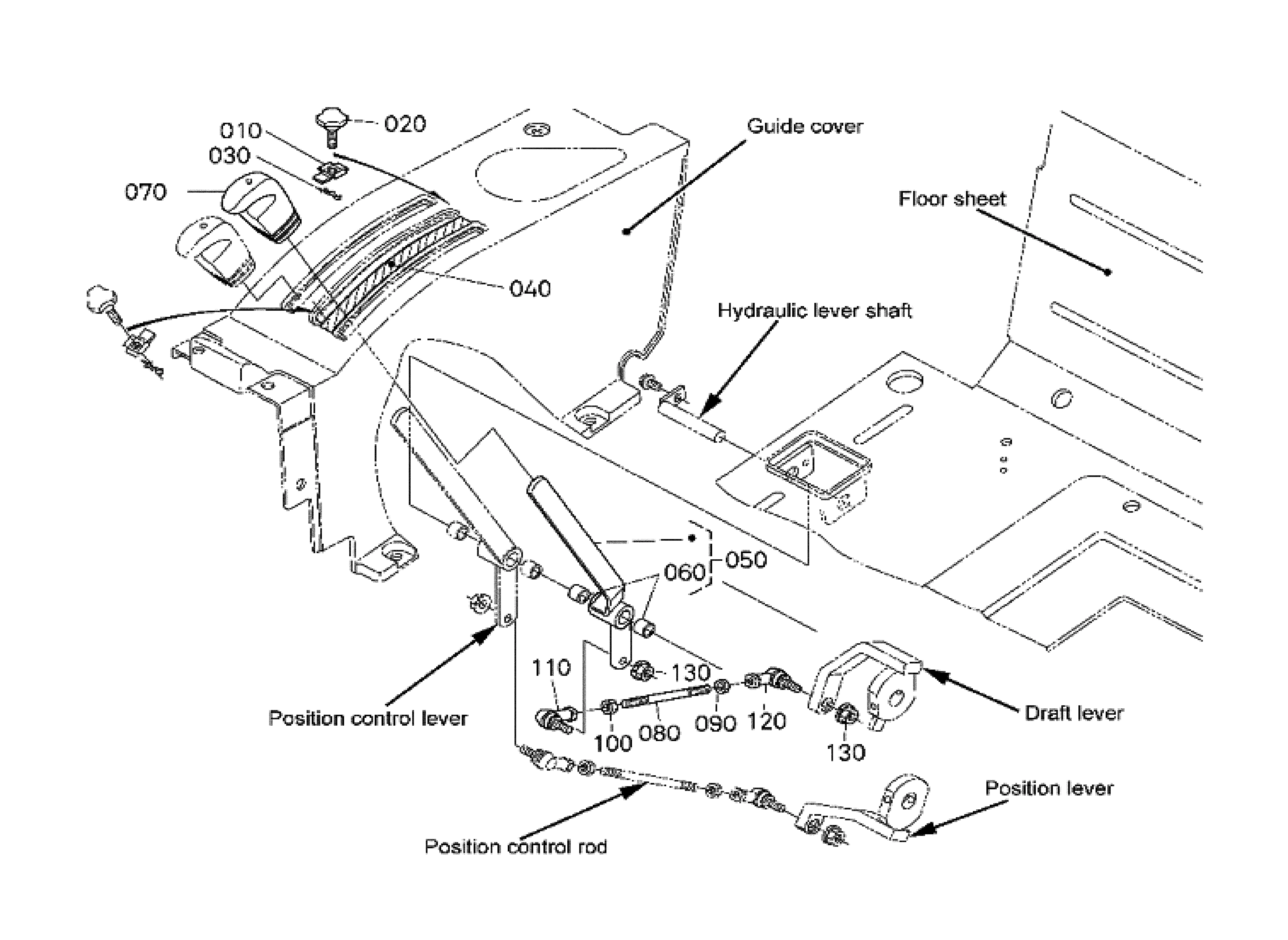 Kubota M8377 (DRAFT CONTROL KIT / M5140 ROPS) Parts Diagrams