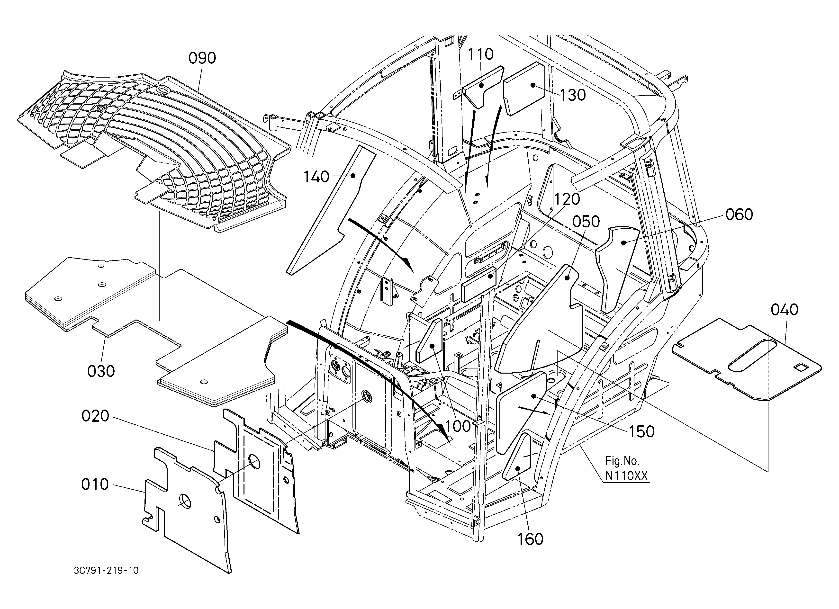 Kubota M9540HDC (Hydraulic Shuttle, 4wd / Cabin) Parts Diagrams