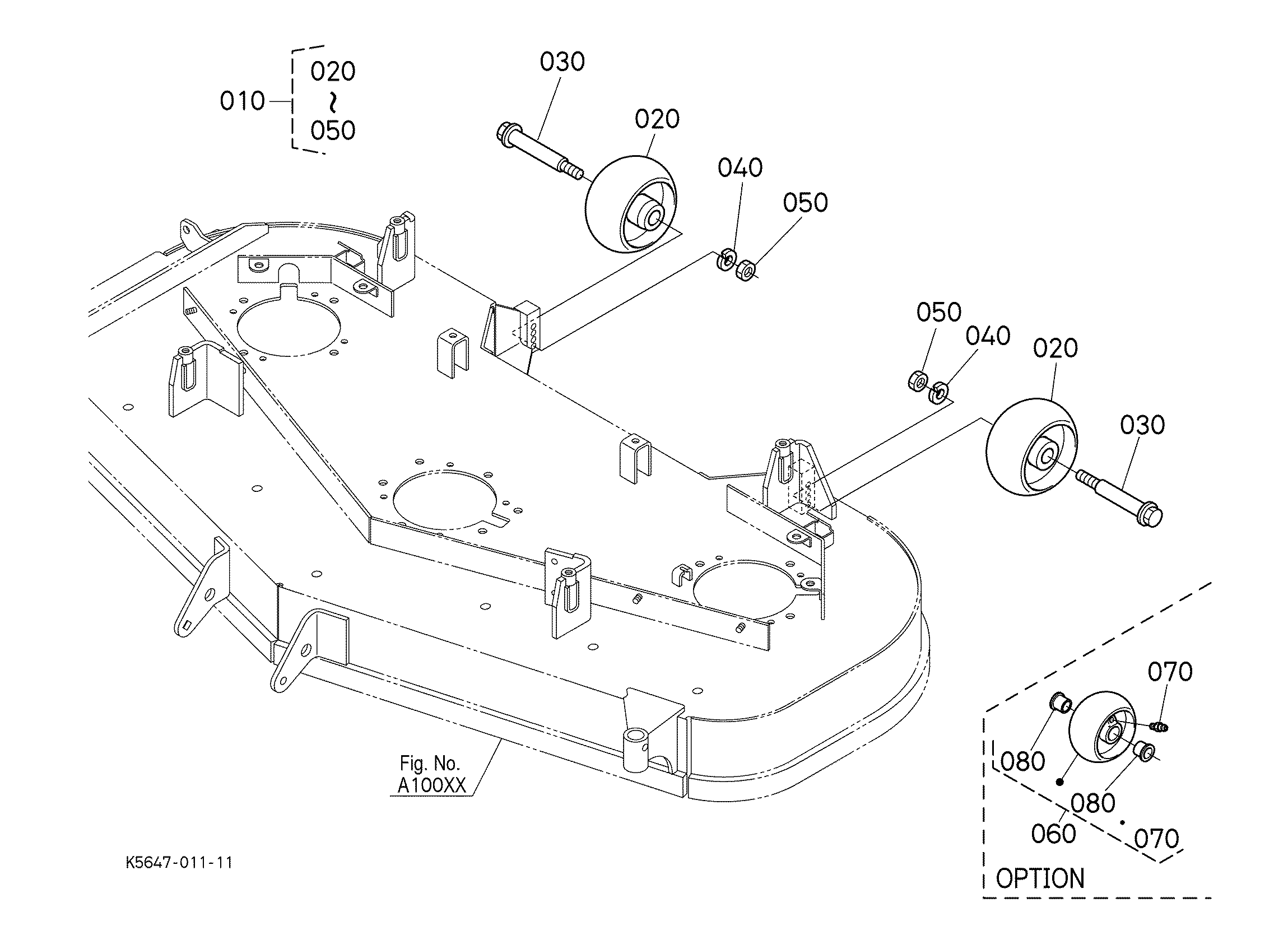 Kubota RCK60P-28Z (REPL MWR DECK / ZD) Parts Diagrams