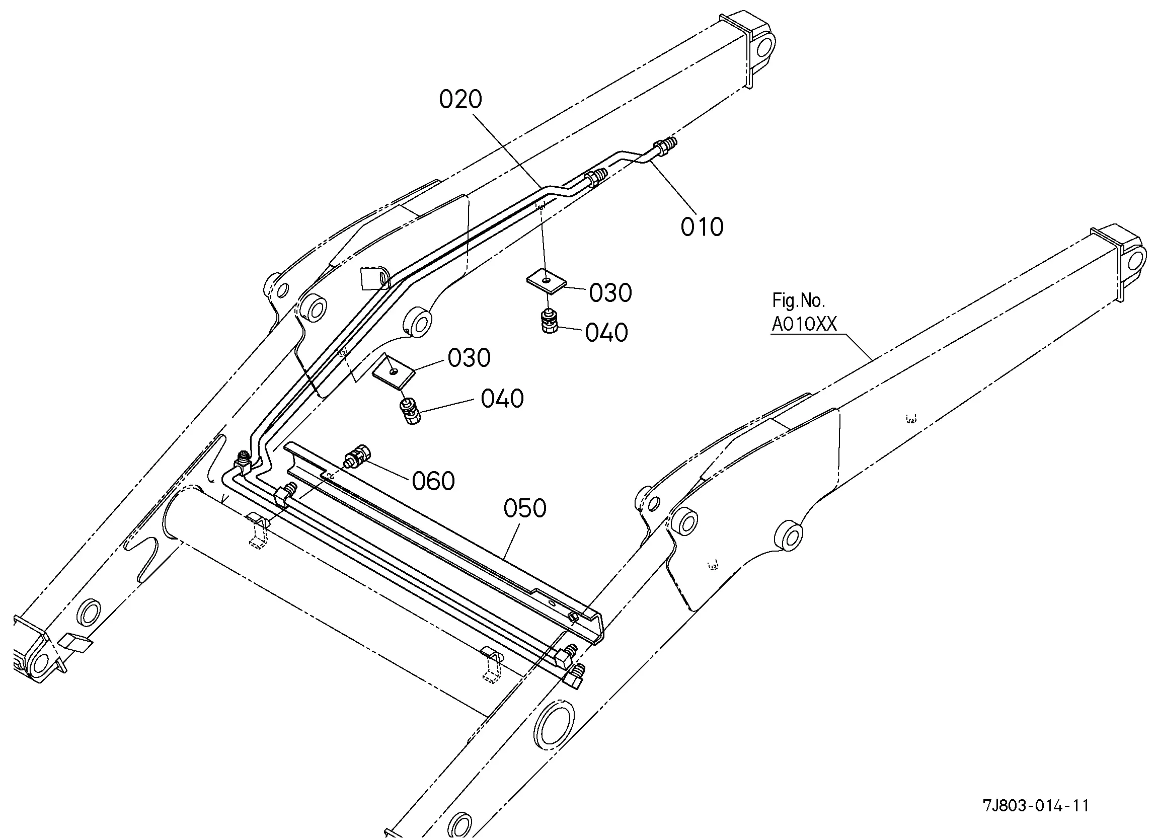 Lua　3点セット Kubota TL1000A-2V (FRONT LOADER W/3RD VALVE KIT FOR L45