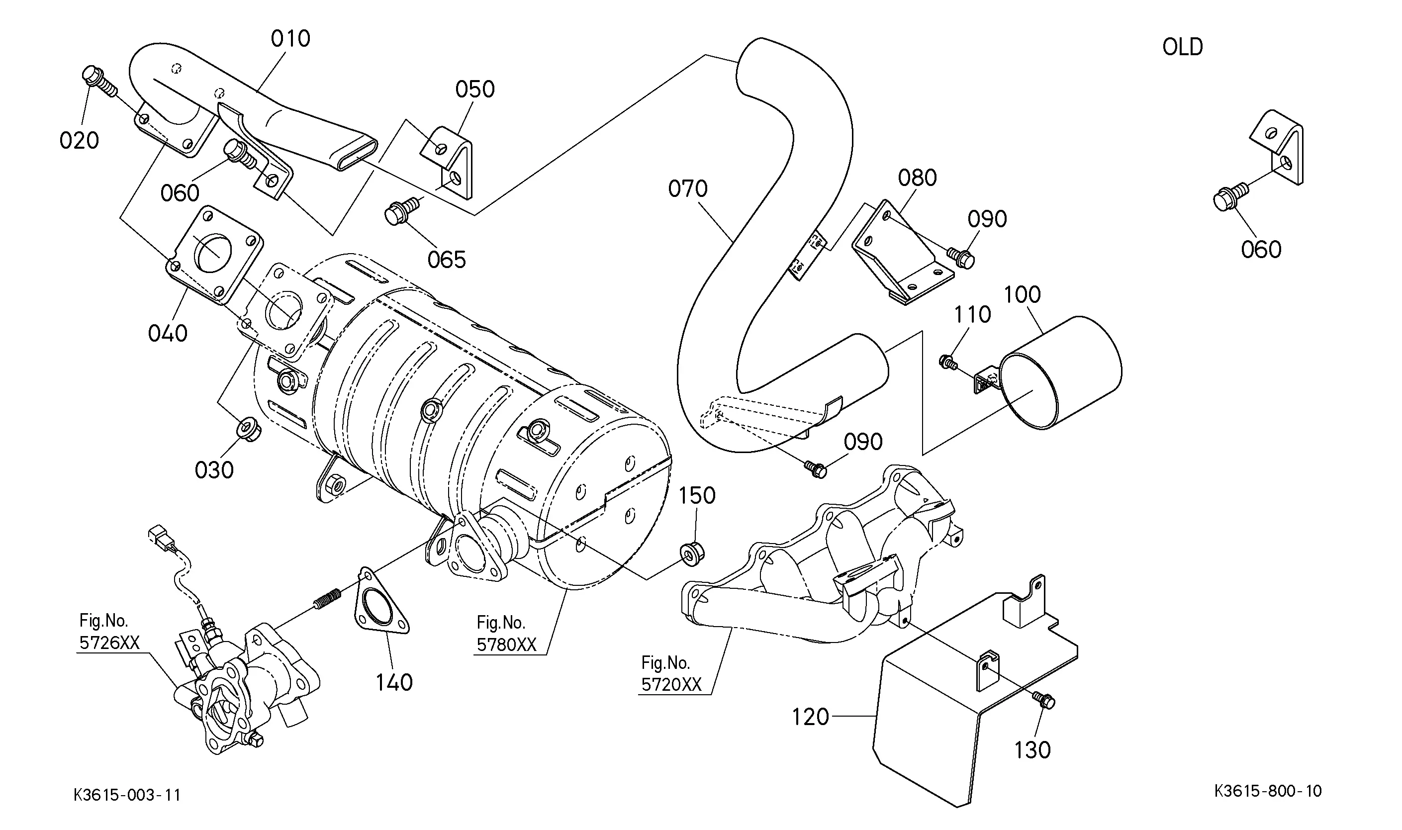 Kubota F3990 (4WD TRACTOR W/FOLDABLE ROPS) Parts Diagrams