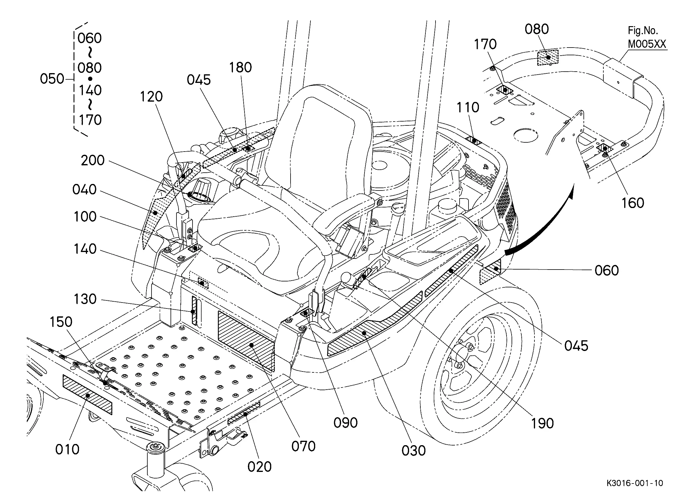 Kubota ZG127E Parts Diagrams