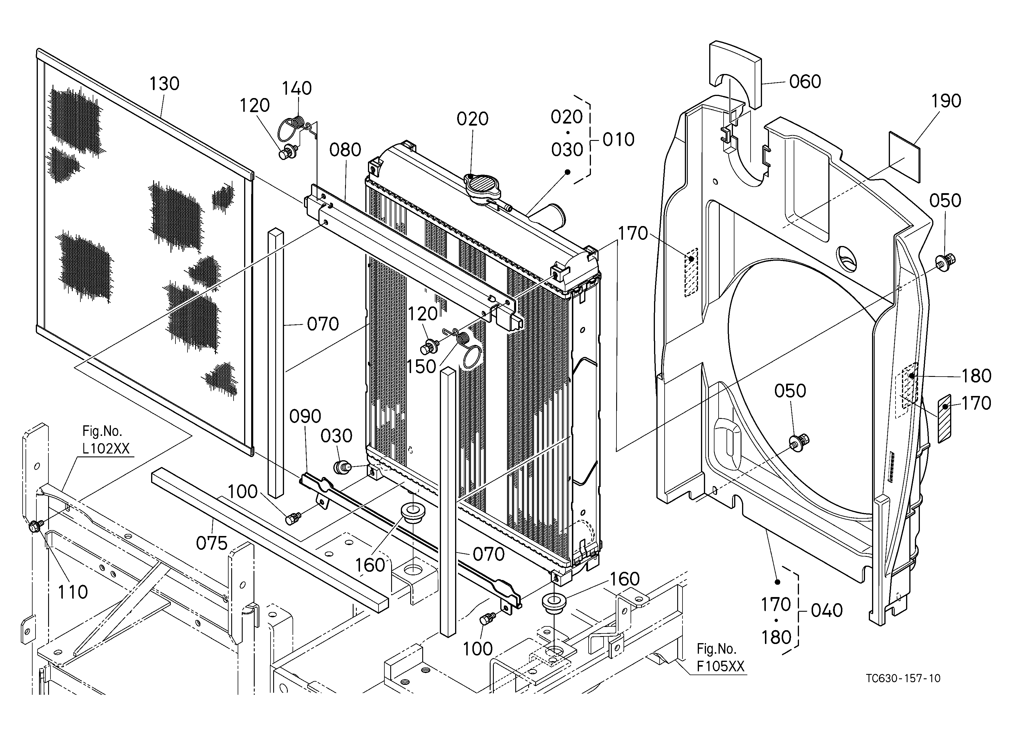 Kubota L4701HST (4WD INTERIM TIER 4 TRA/HST W/FLD ROP) Parts Diagrams