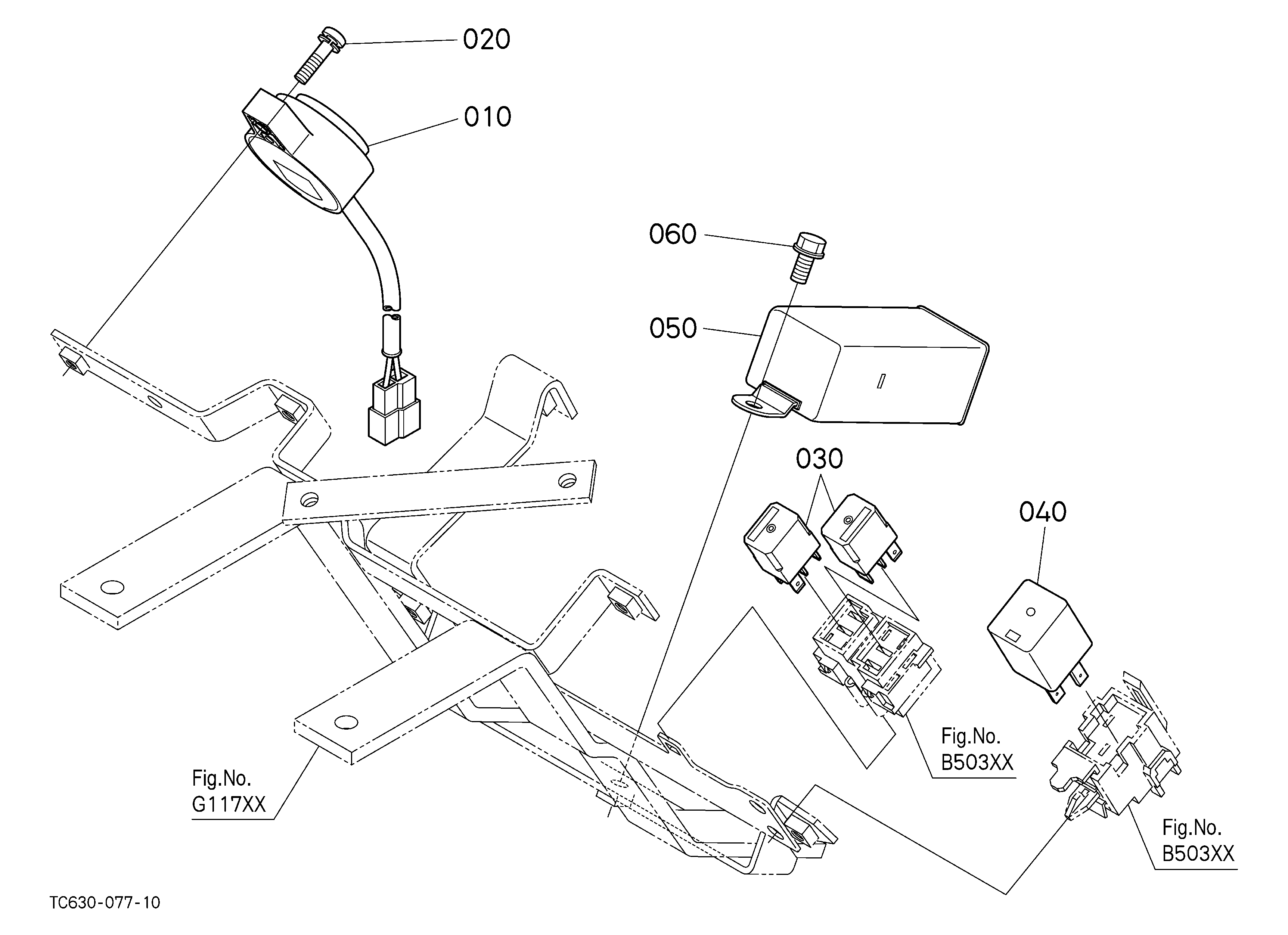 Kubota L4701HST (4WD INTERIM TIER 4 TRA/HST W/FLD ROP) Parts Diagrams