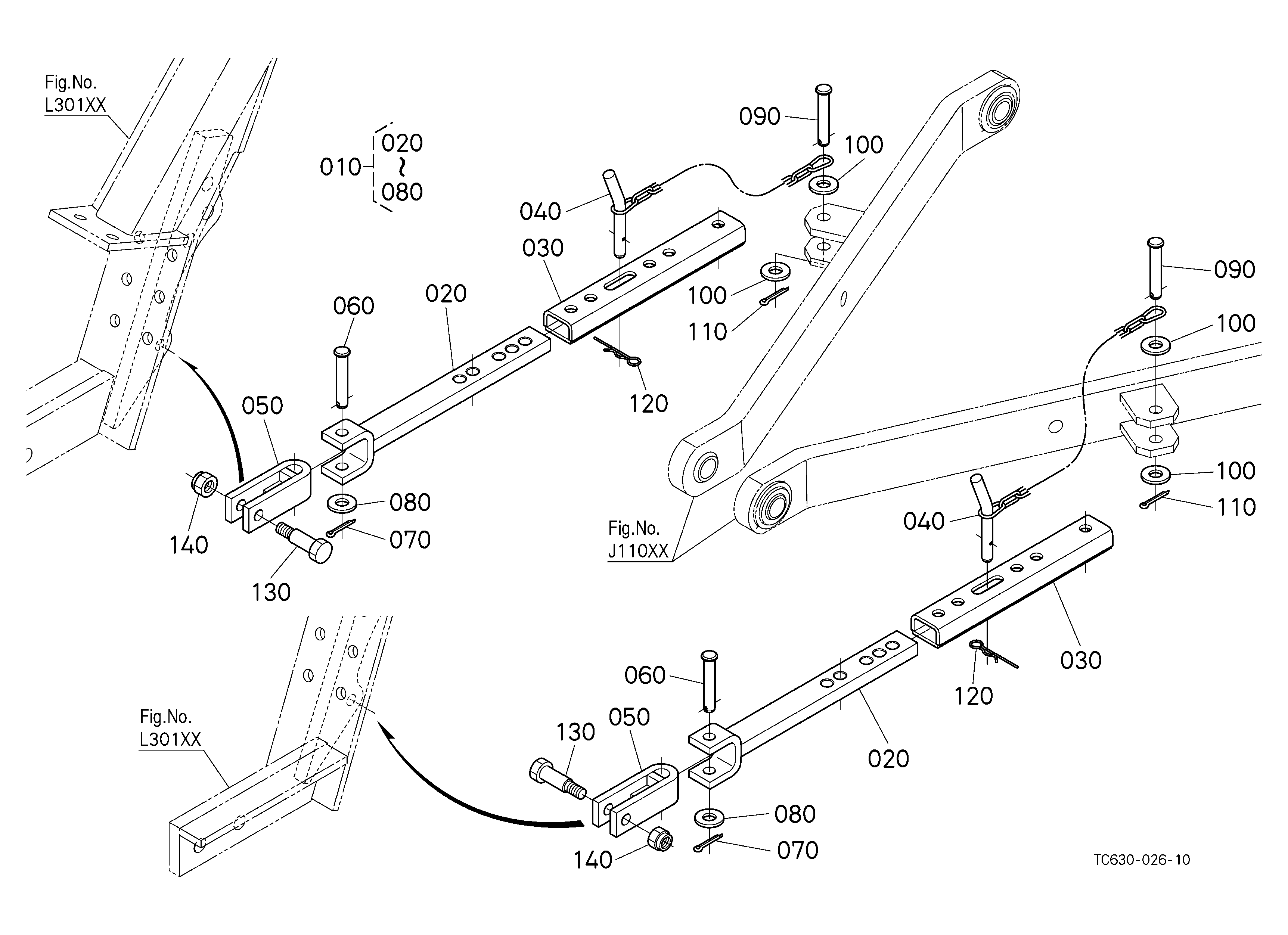 Kubota L4701HST (4WD INTERIM TIER 4 TRA/HST W/FLD ROP) Parts Diagrams