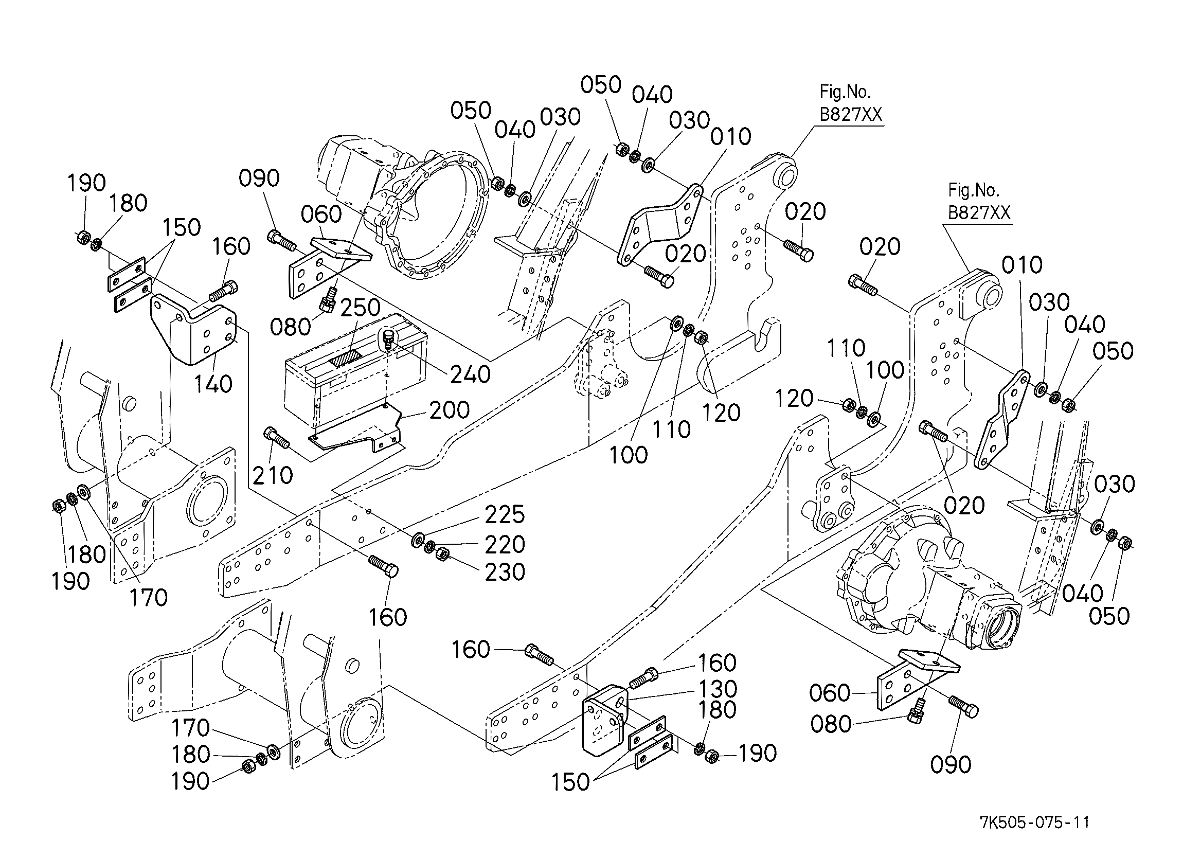 Kubota BH92 (BKHOE L32/35/39/42/44/47/50/52/5740) Parts Diagrams