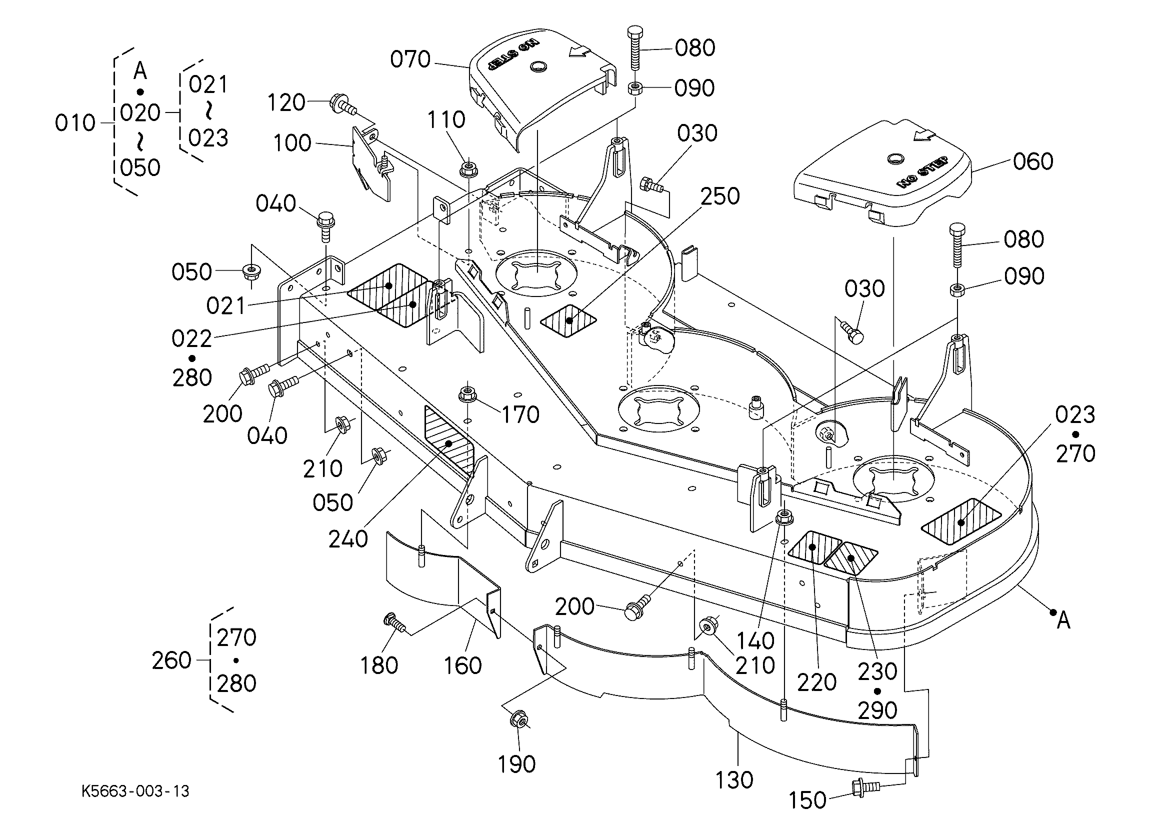 Kubota RCK60P-725Z Parts Diagrams