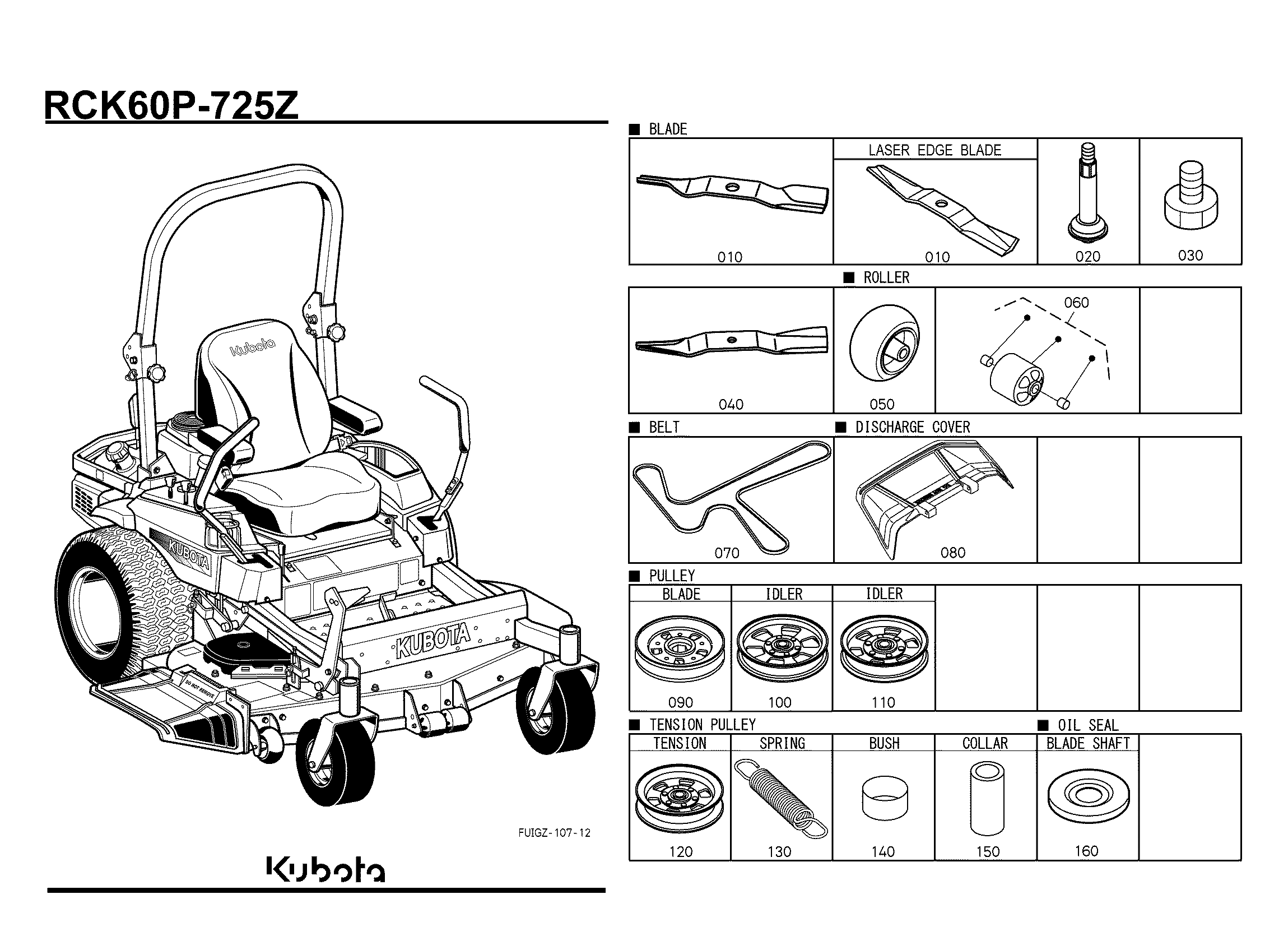 COCOCO確認ページ Kubota RCK60P-725Z(Z724XKW/Z726XKW) (60
