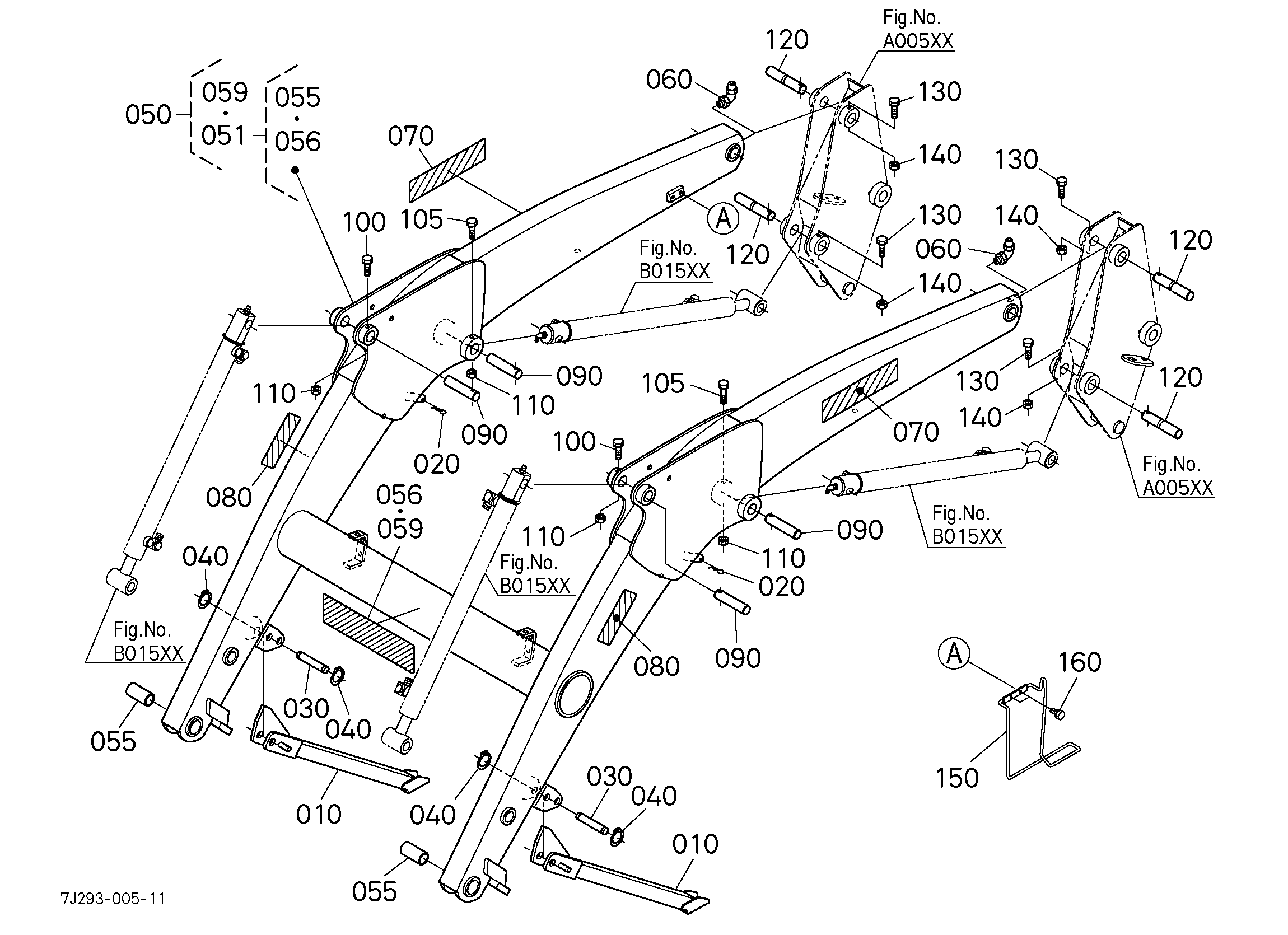 Kubota LA1065 (FRONT END LDR/MX4800/MX5200 W/Q.C.) Parts Diagrams
