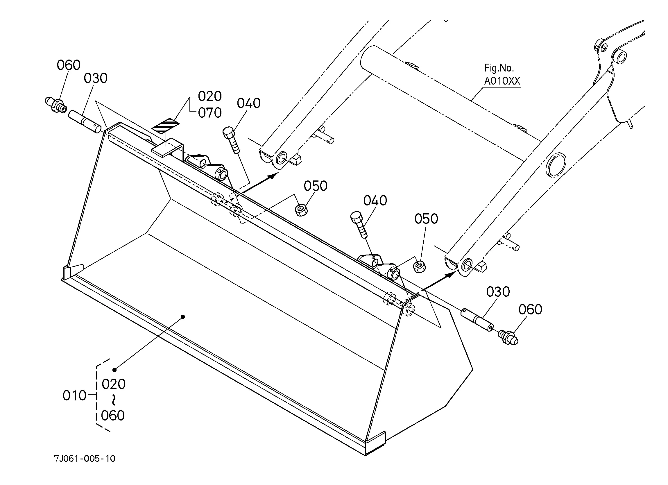 Kubota LA434 (LOADER FOR B2301HSD/B2601HSD) Parts Diagrams