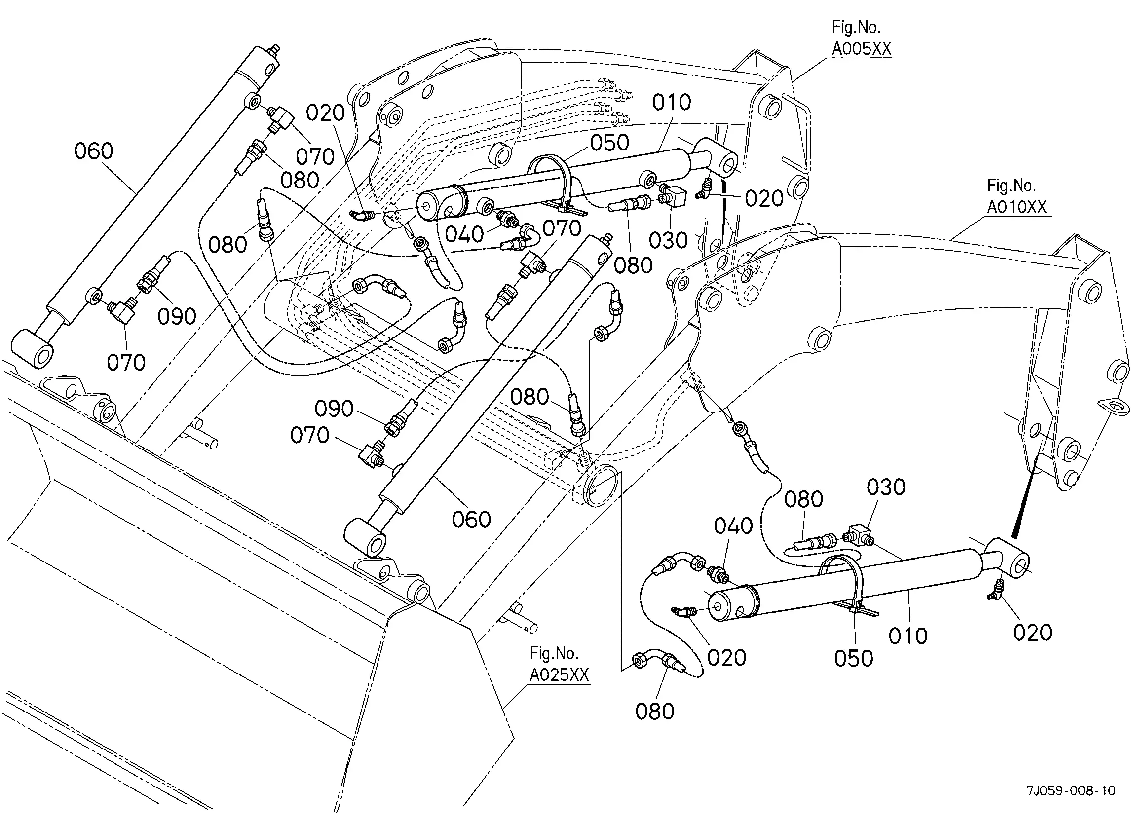 Kubota LA434 (LOADER FOR B2301HSD/B2601HSD) Parts Diagrams