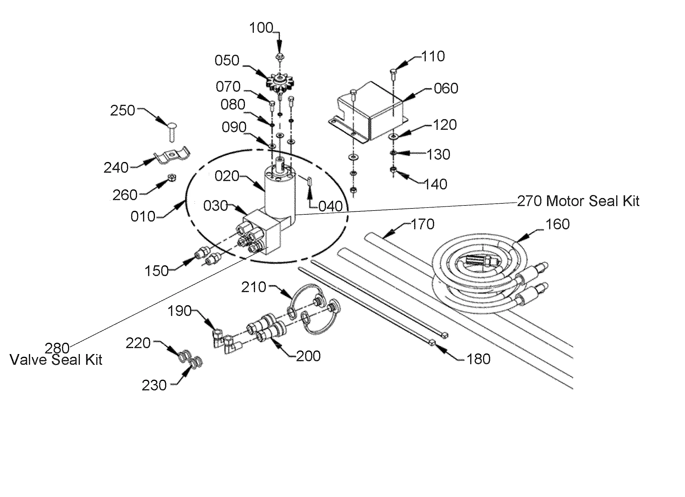 Kubota BX5441 (HYDRAULIC CHUTE ROTATION KIT) Parts Diagrams
