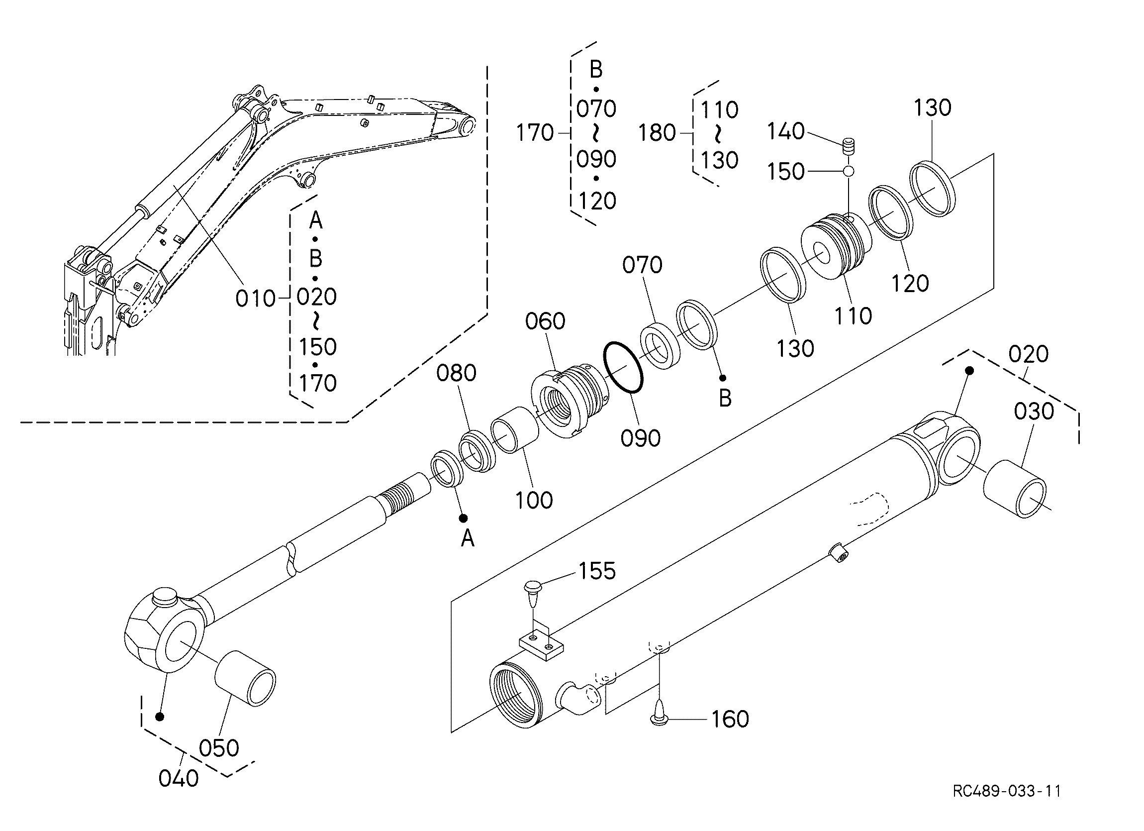 Kubota KX033-4 Parts Diagrams