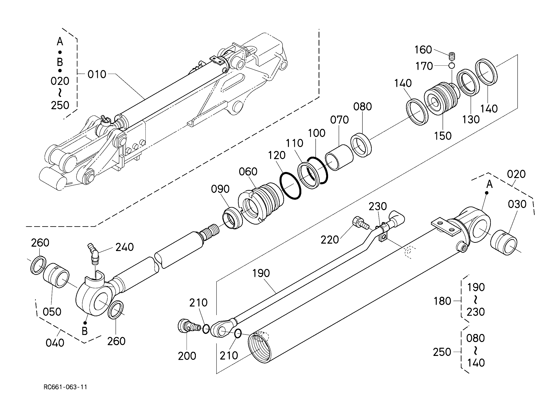 Kubota KX033-4 Parts Diagrams