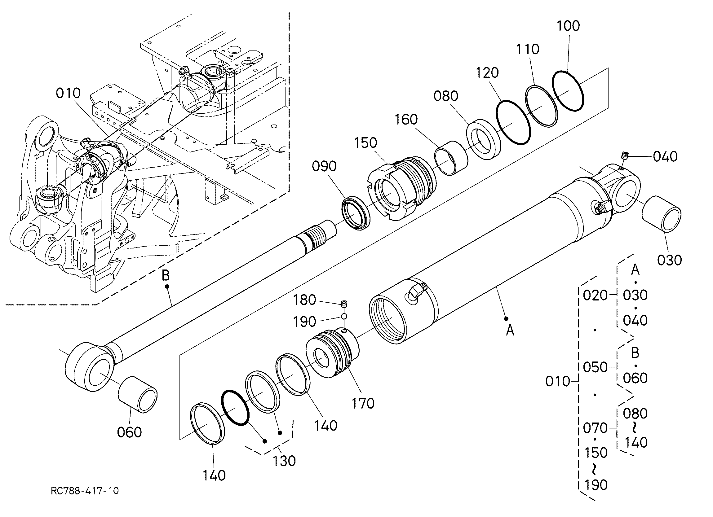 Kubota KX033-4 Parts Diagrams