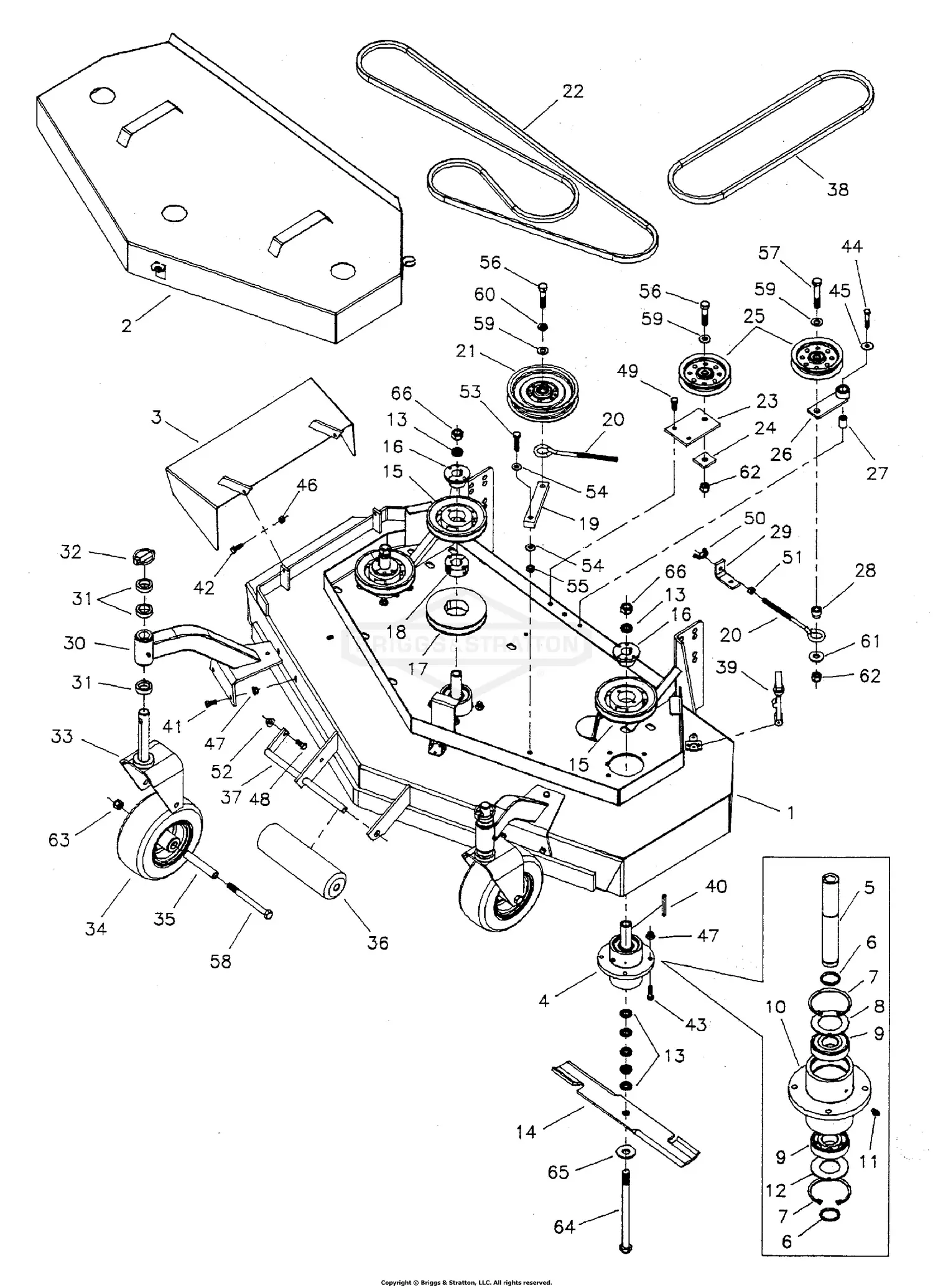 Ferris 5900080 - 23HP Kawasaki V-Twin (S/N: 3585 & above