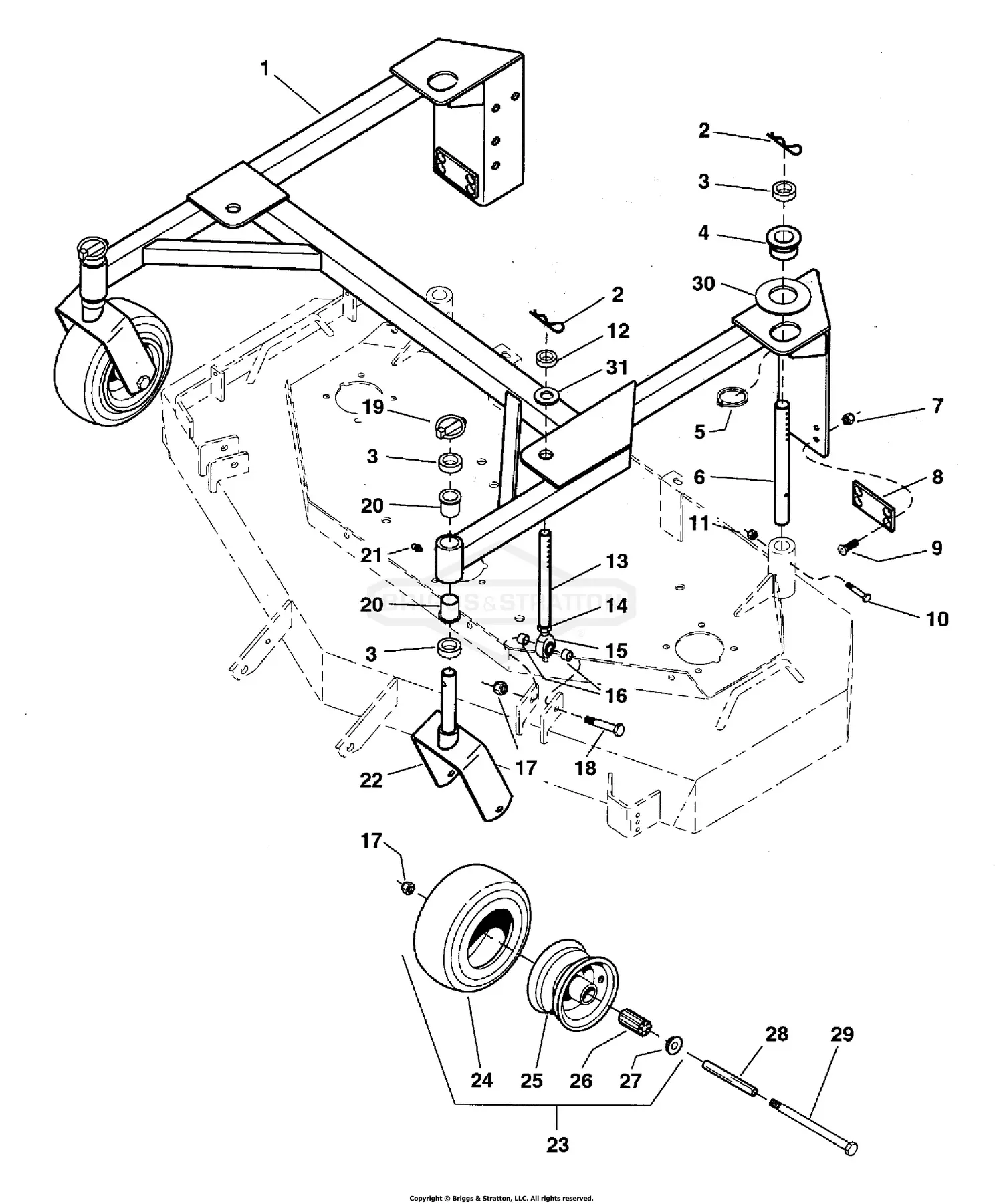 Ferris 5900080 - 23HP Kawasaki V-Twin (S/N: 3585 & above