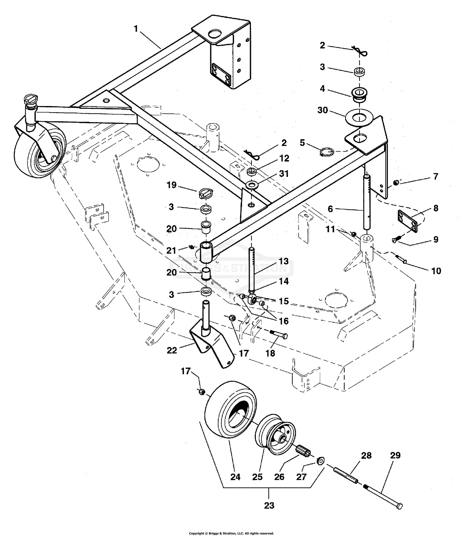 Ferris 5900080 - 23HP Kawasaki V-Twin (S/N: 3585 & above