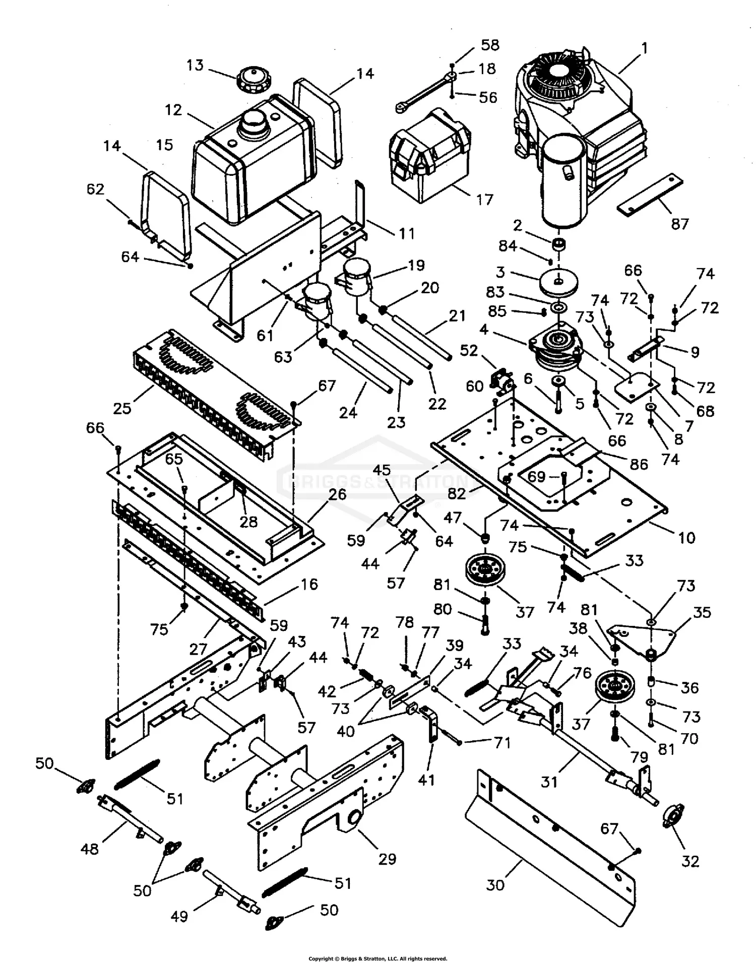 Ferris 5900080 - 23HP Kawasaki V-Twin (S/N: 3585 & above