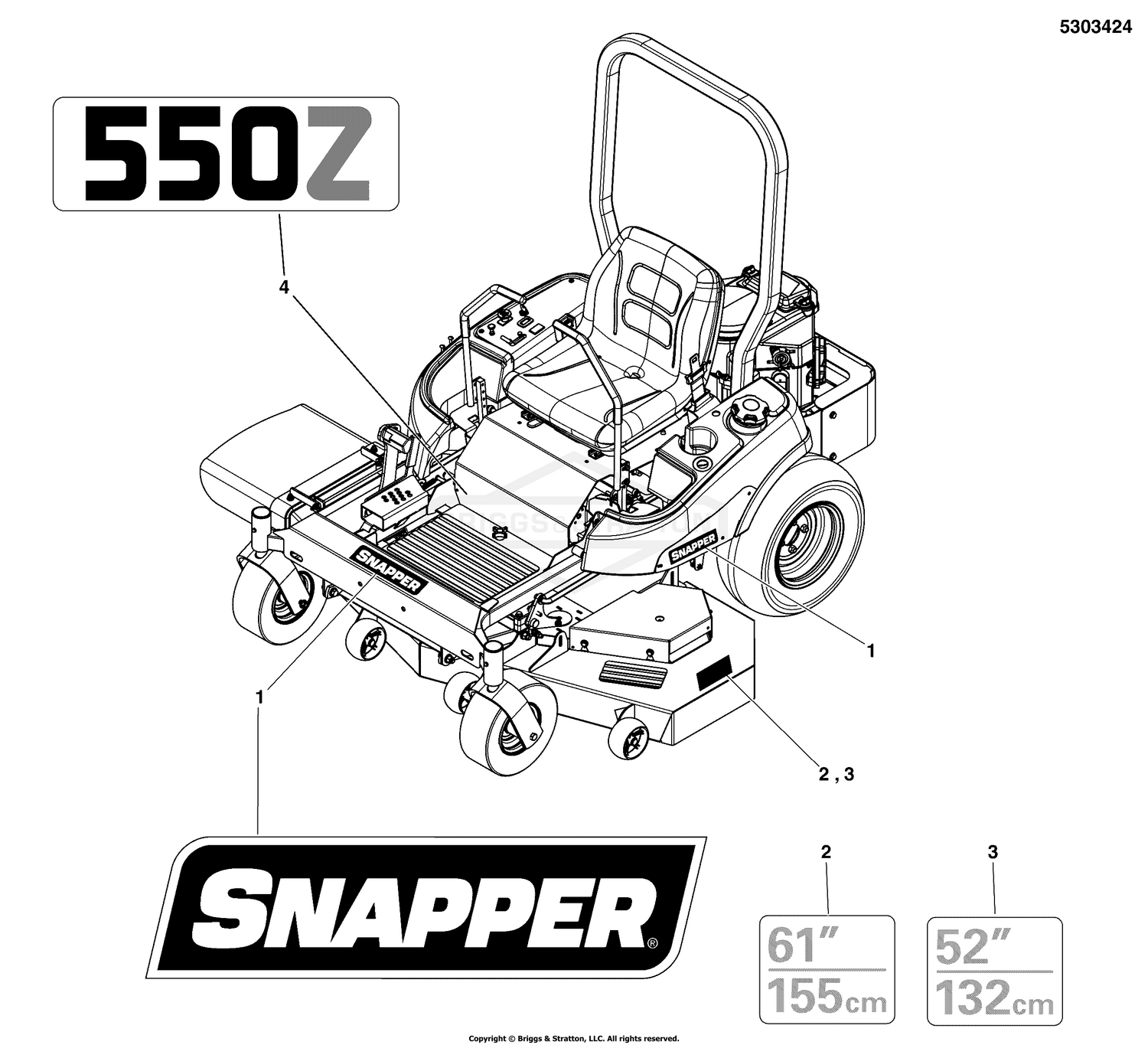 Snapper 5901252 - 550ZB2561, 61