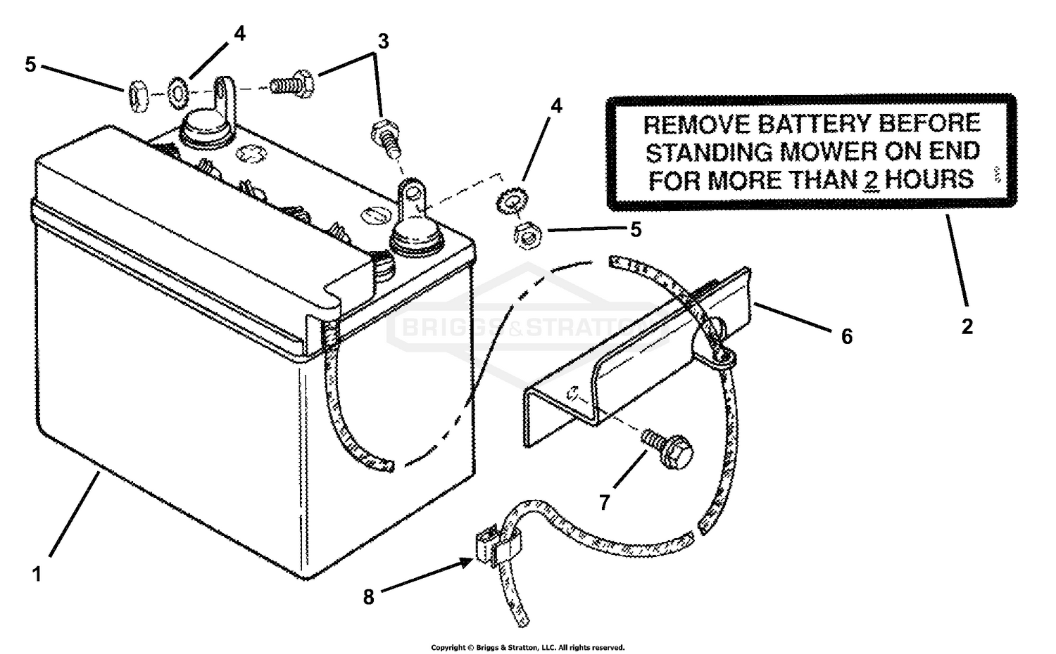 Snapper Rear Engine Rider Battery Cover Snapper 7060753 - Dry Charge Battery R.E.R. Parts Diagrams