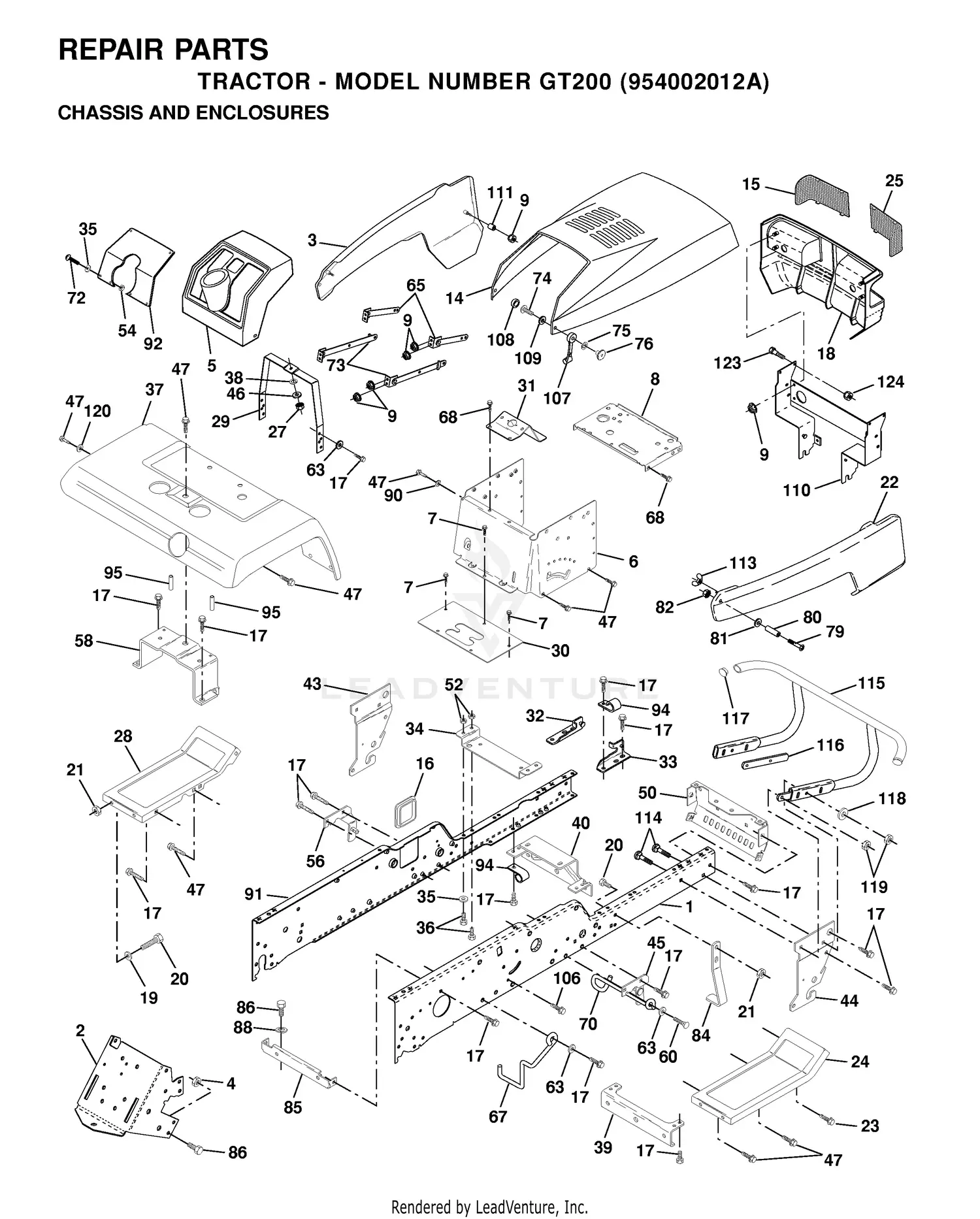 Husqvarna GT200 - 954002012A (1995-06) Parts Diagrams