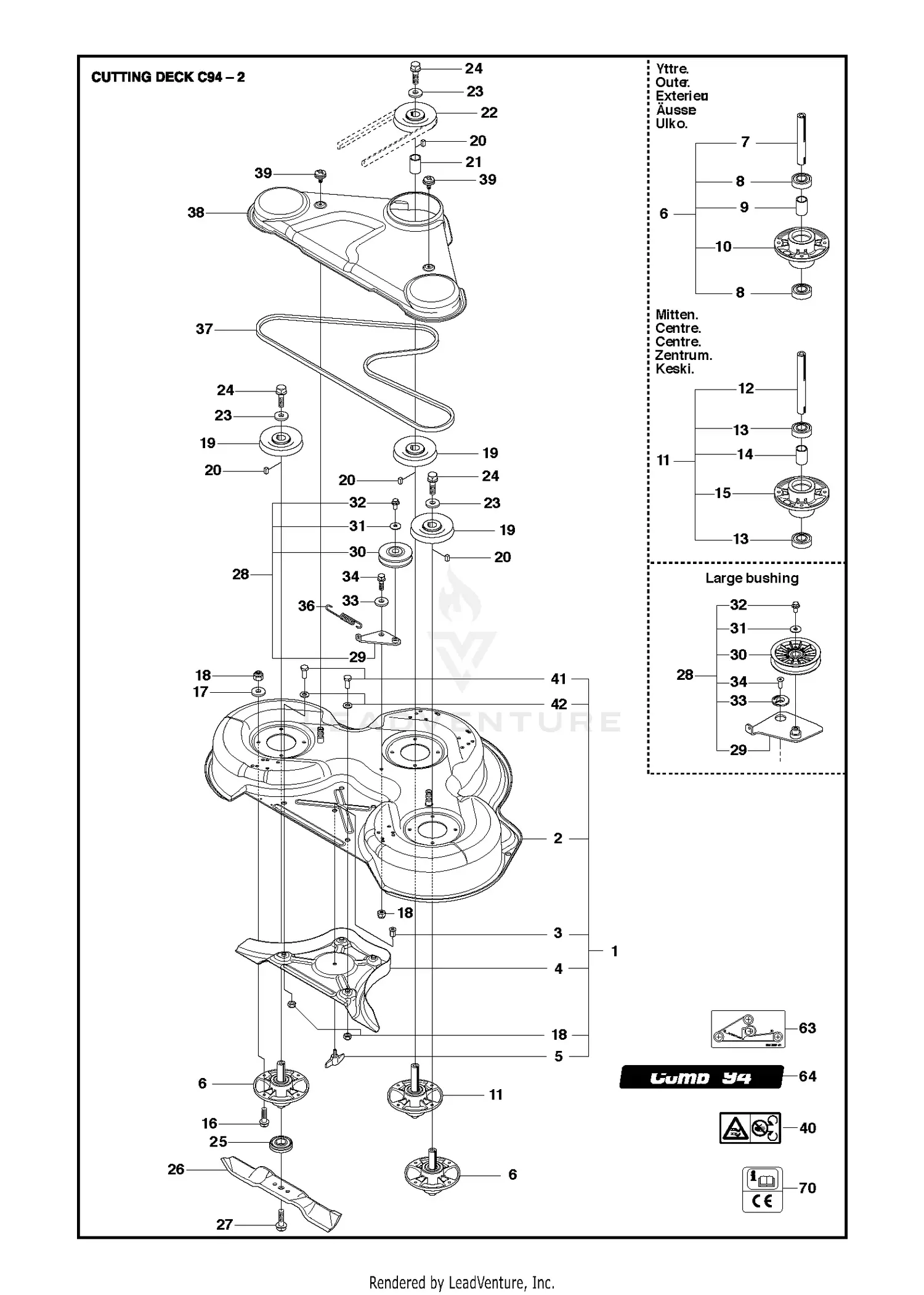 Husqvarna R213 C - 967291001 (2015) Parts Diagrams