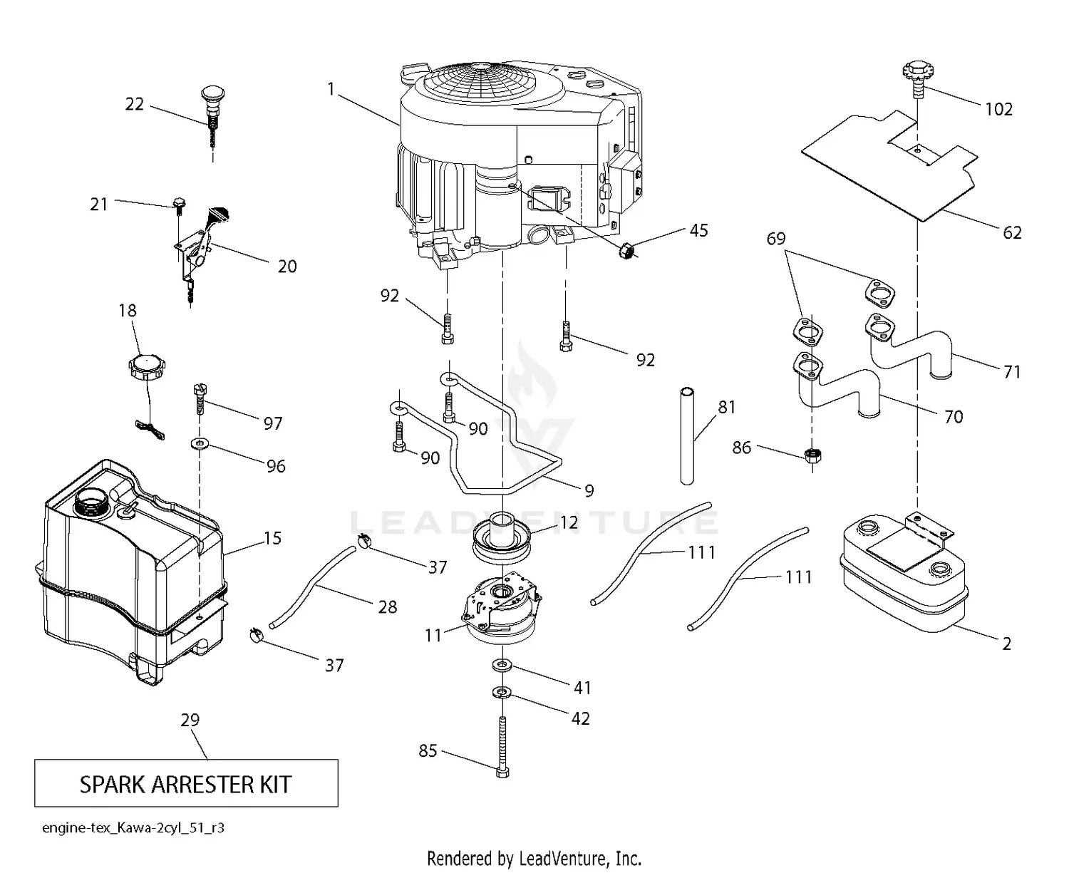 Husqvarna YTH18K46 - 96043021800 (2015-11) Parts Diagrams