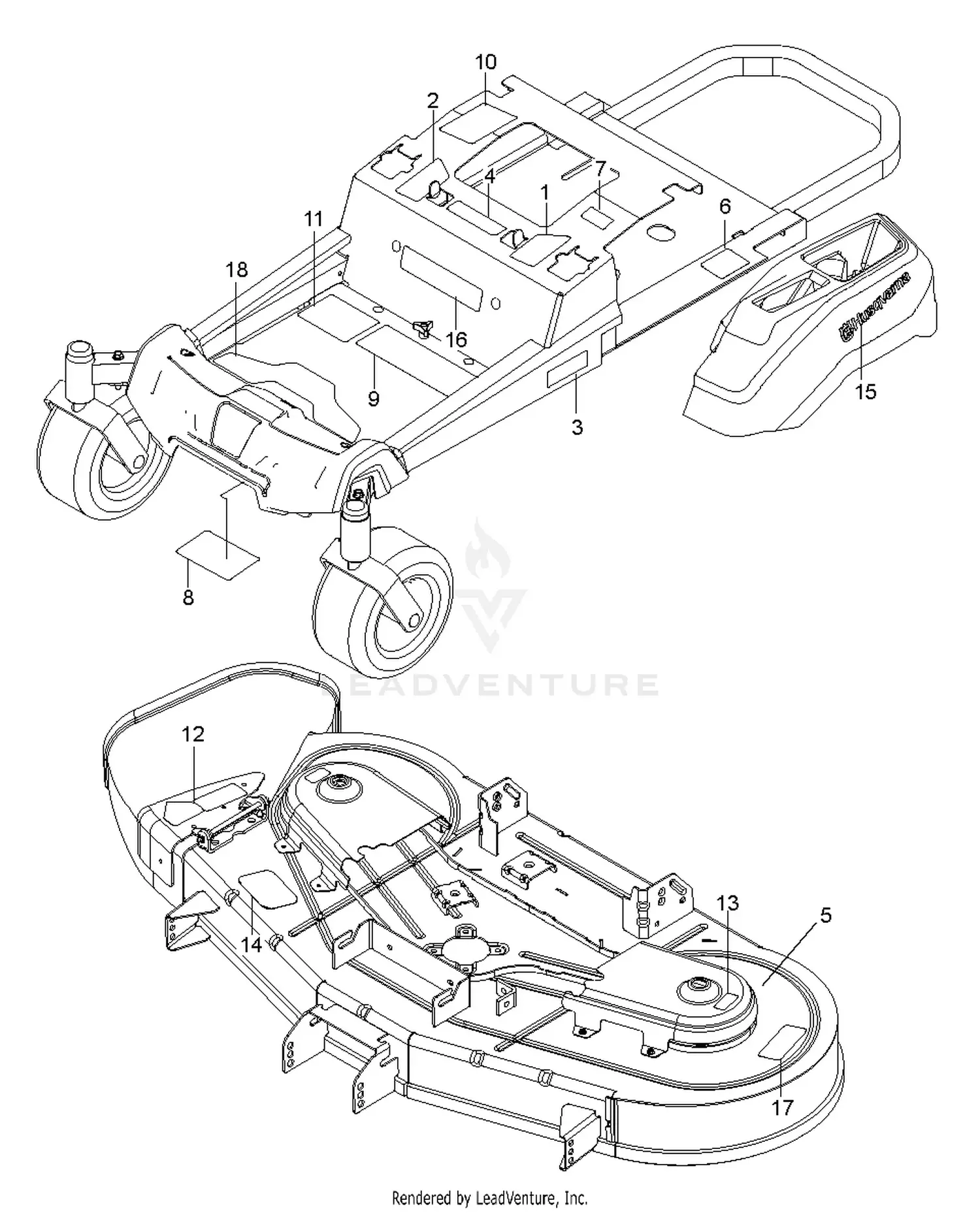 Husqvarna Z 254F - 96784490101 (2018-10) Parts Diagrams