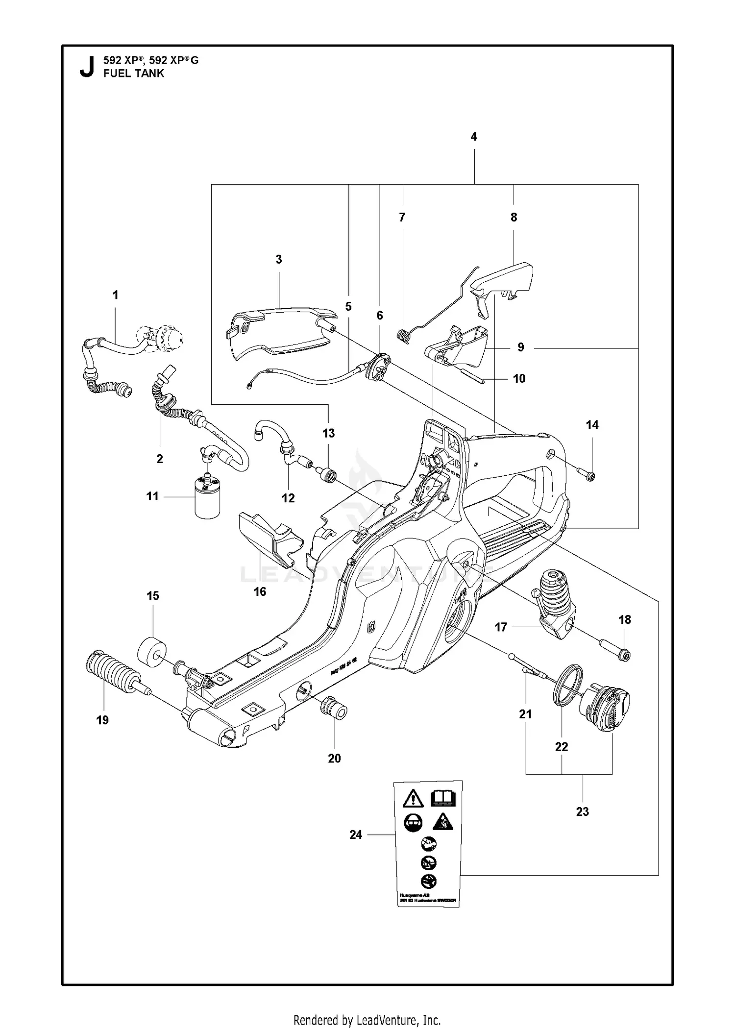 切切ページ Husqvarna 592 XP®, 592 XP® G (592 XP® G) Parts Diagrams