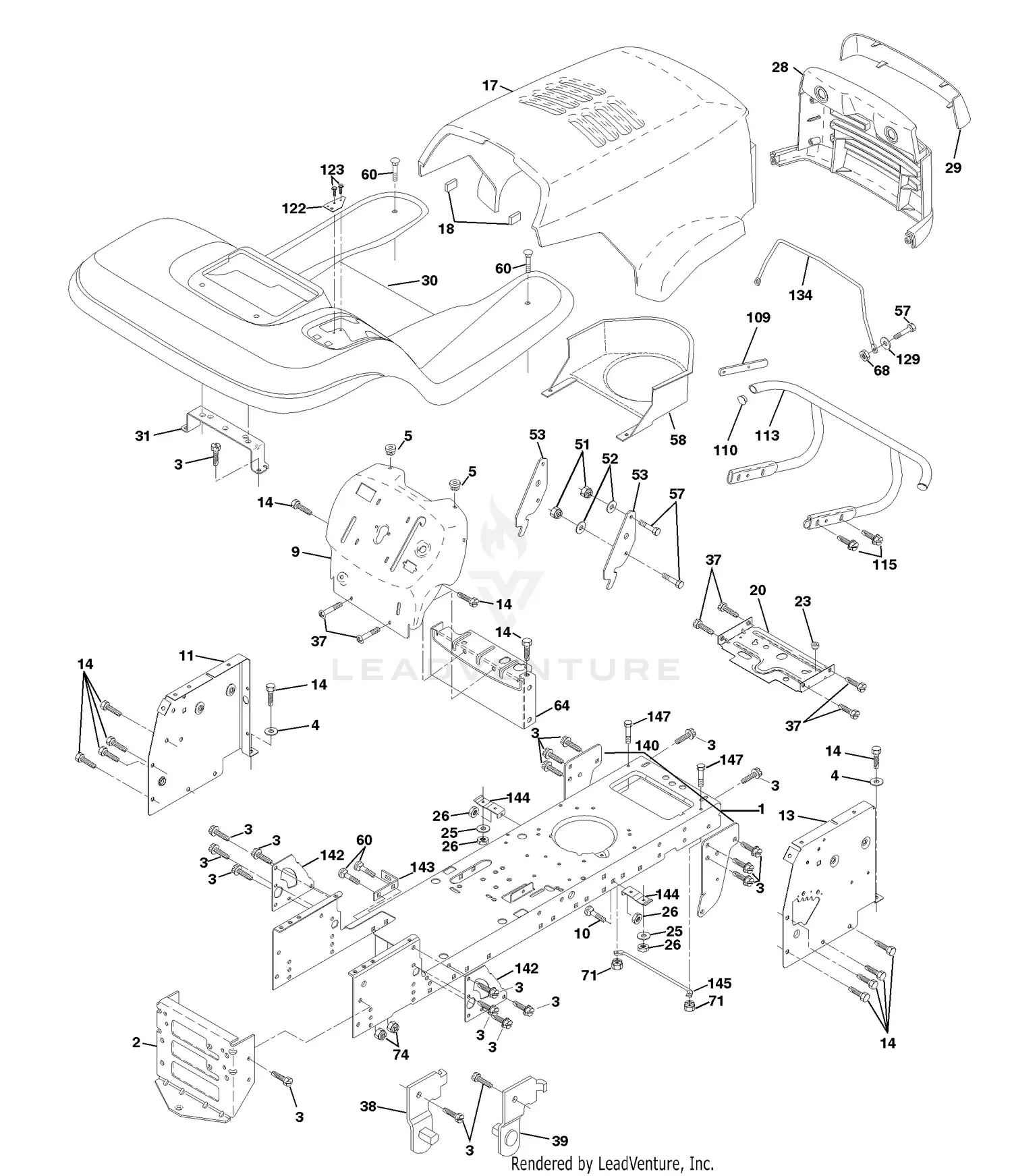 Husqvarna YTH 150 954140007B 1997 12 Parts Diagrams