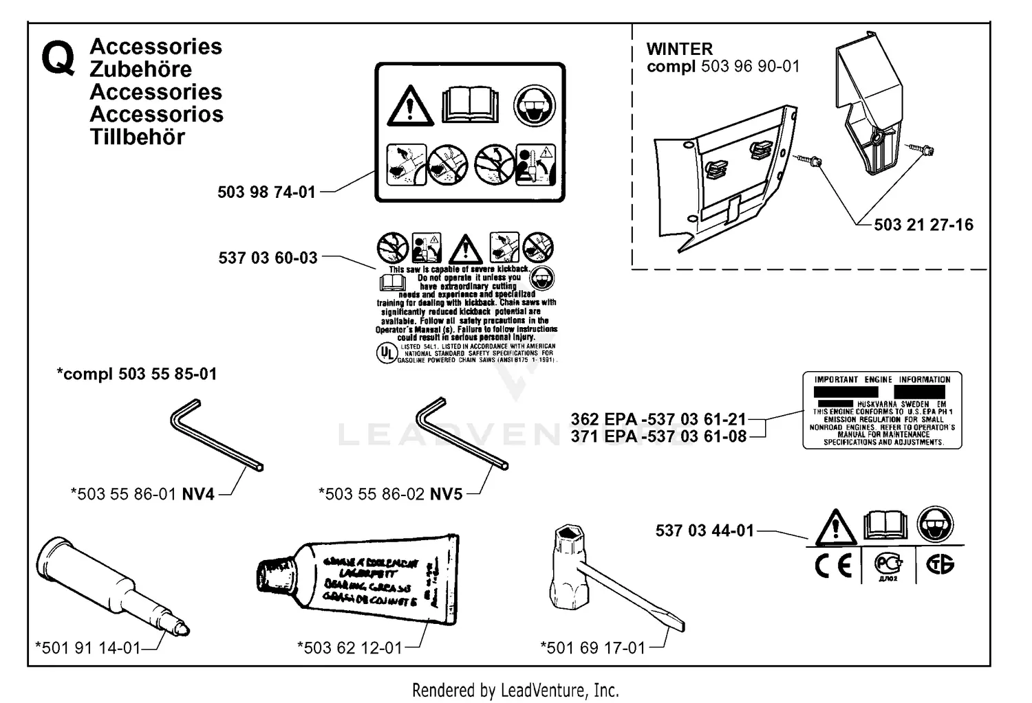 Husqvarna 362 XP (19991900001-20013999999) Parts Diagrams
