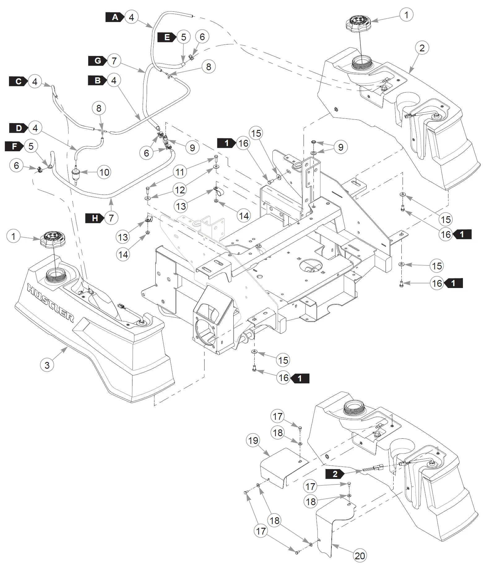 むぎページ Kawasaki Motorcycle 1984 OEM Parts Diagram for Mufflers