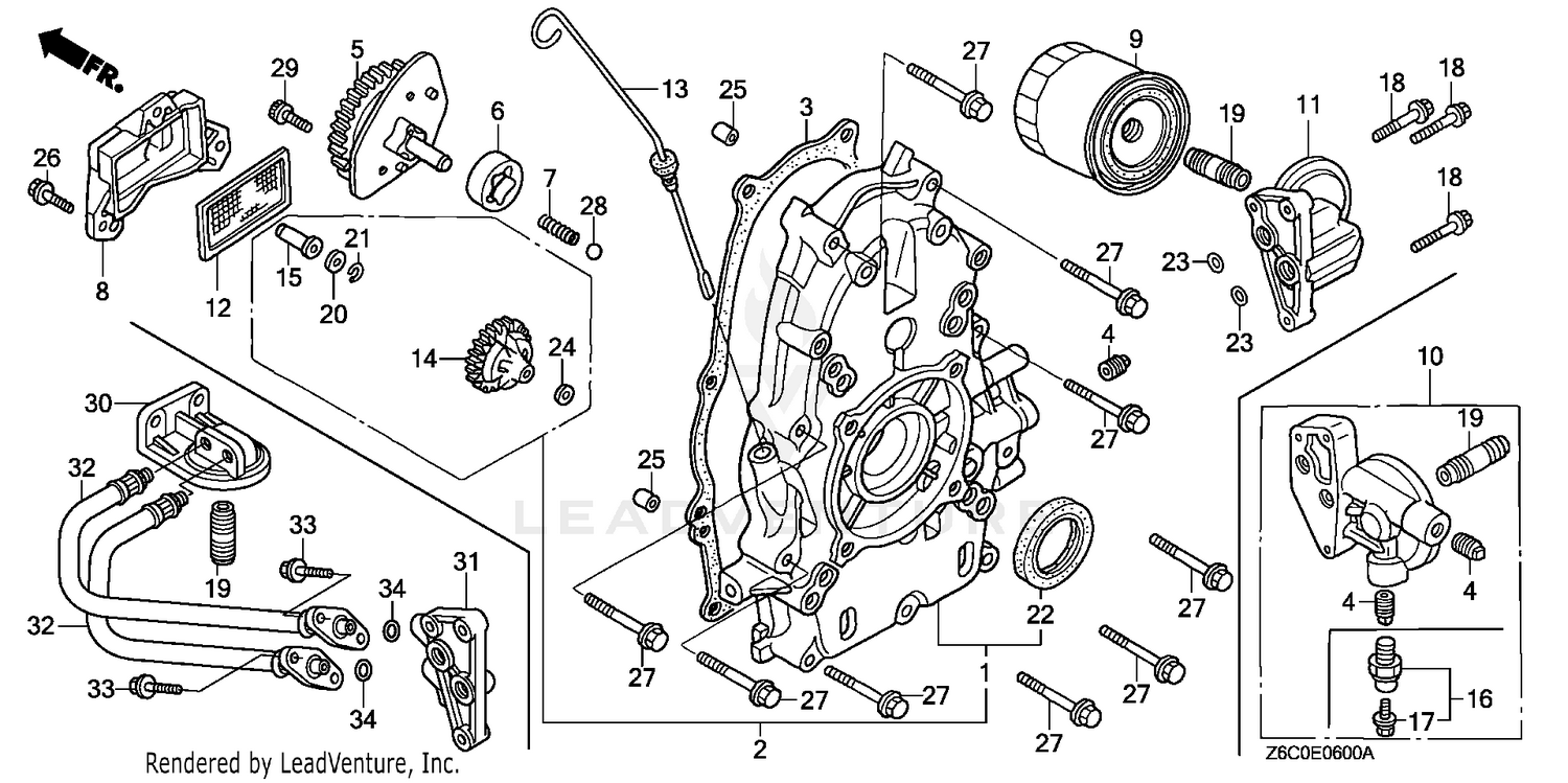 Honda GX620U1 VXZ4 ENGINE, JPN, VIN# GCARK-1000001 Parts Diagrams