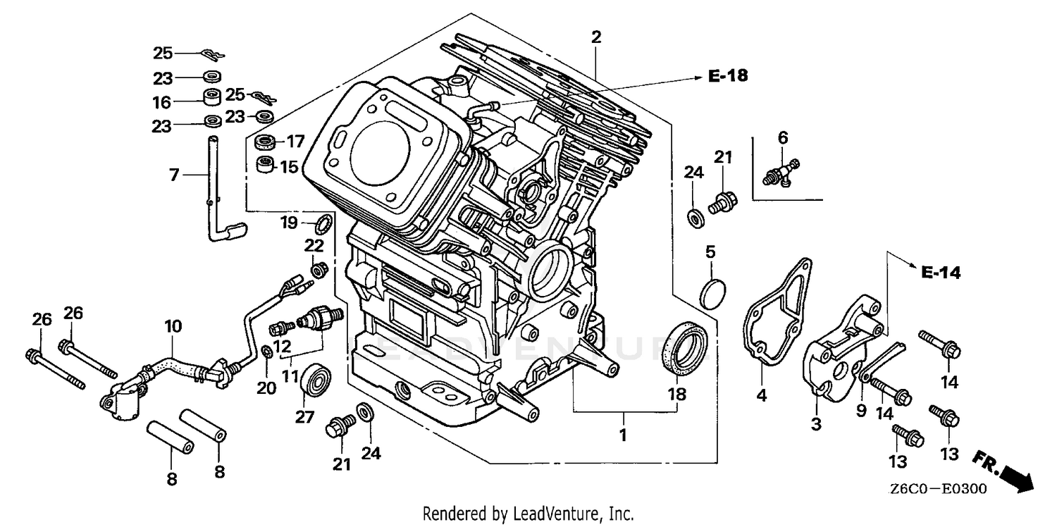 Honda GX620U1 VXZ4 ENGINE, JPN, VIN# GCARK-1000001 Parts Diagrams