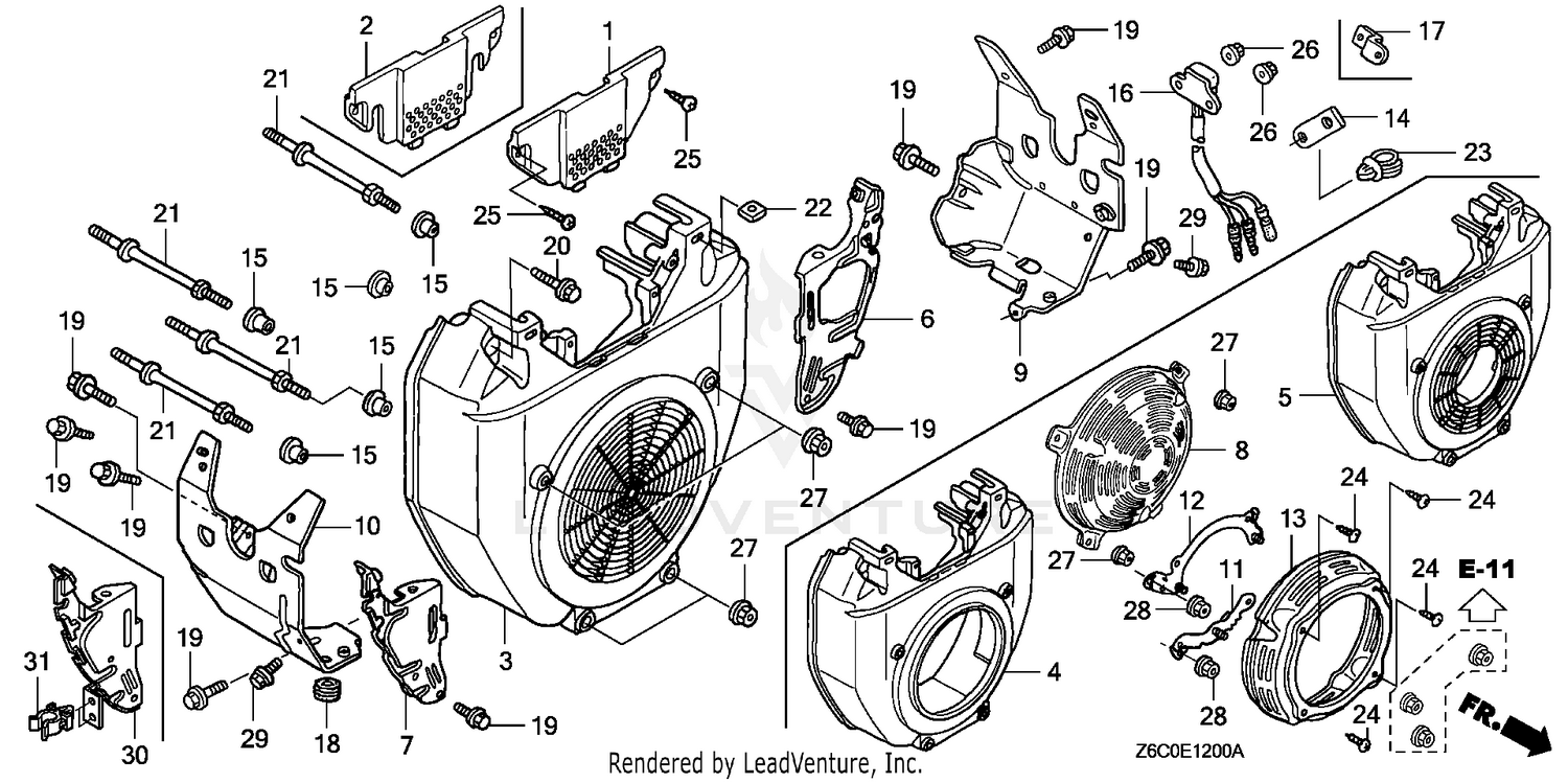 Honda GX620U1 VXZ4 ENGINE, JPN, VIN# GCARK-1000001 Parts Diagrams