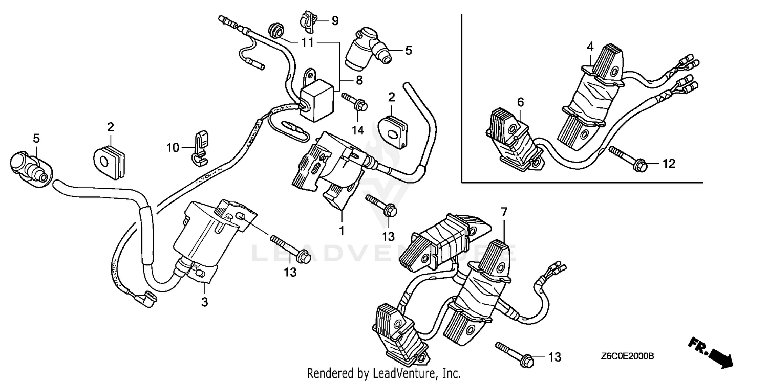 Honda GX620U1 VXZ4 ENGINE, JPN, VIN# GCARK-1000001 Parts Diagrams