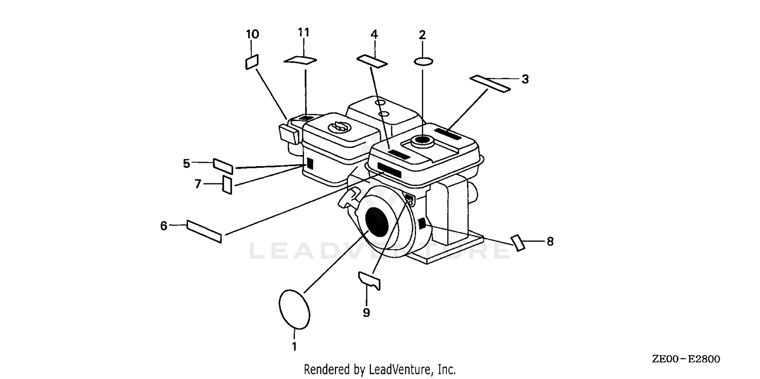 Honda GX110 HX ENGINE, JPN, VIN# GX110-1000001 TO GX110-2454428