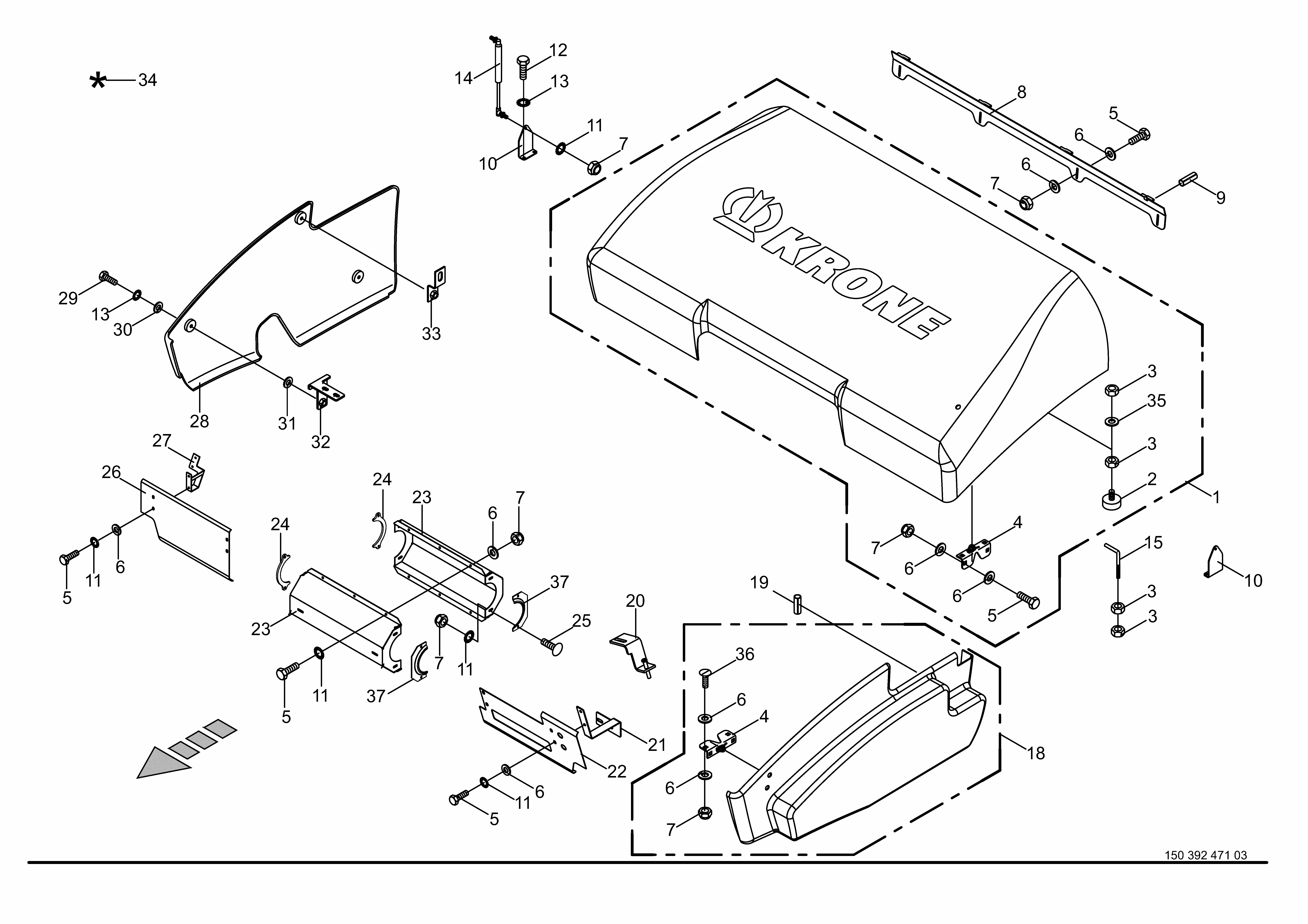 Krone ZX 400-GL -1 / ZX 450-GL -1 / ZX 550-GL -1 S/N 930001