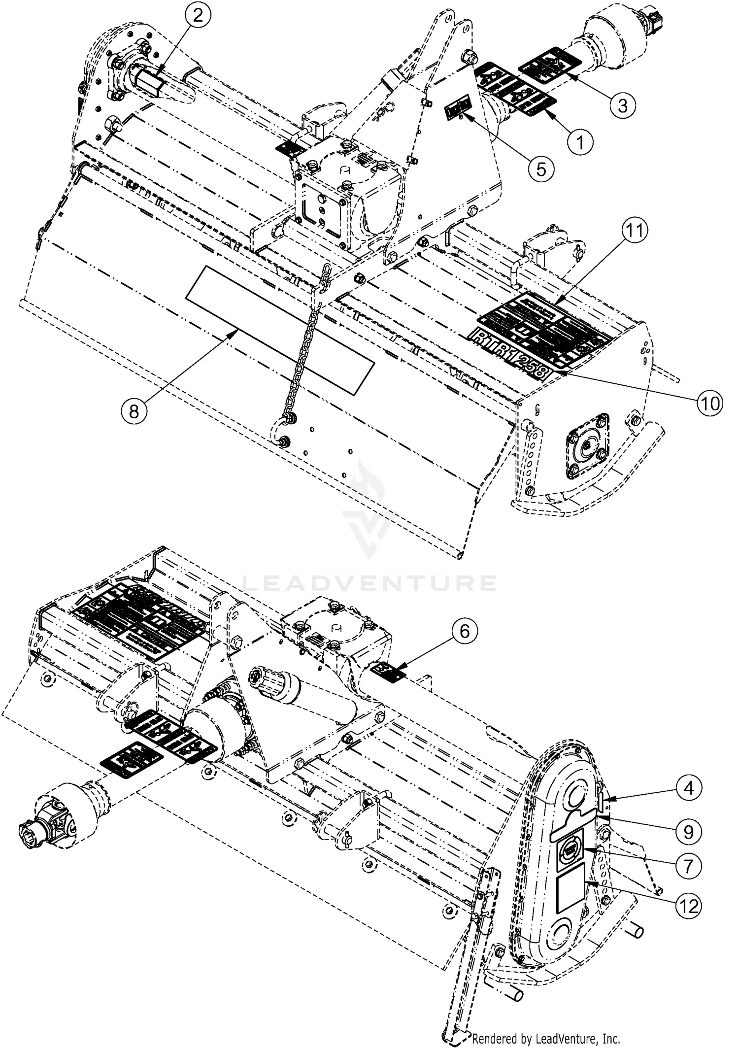 Land Pride RTR1274 S/N 884765+ Parts Diagrams