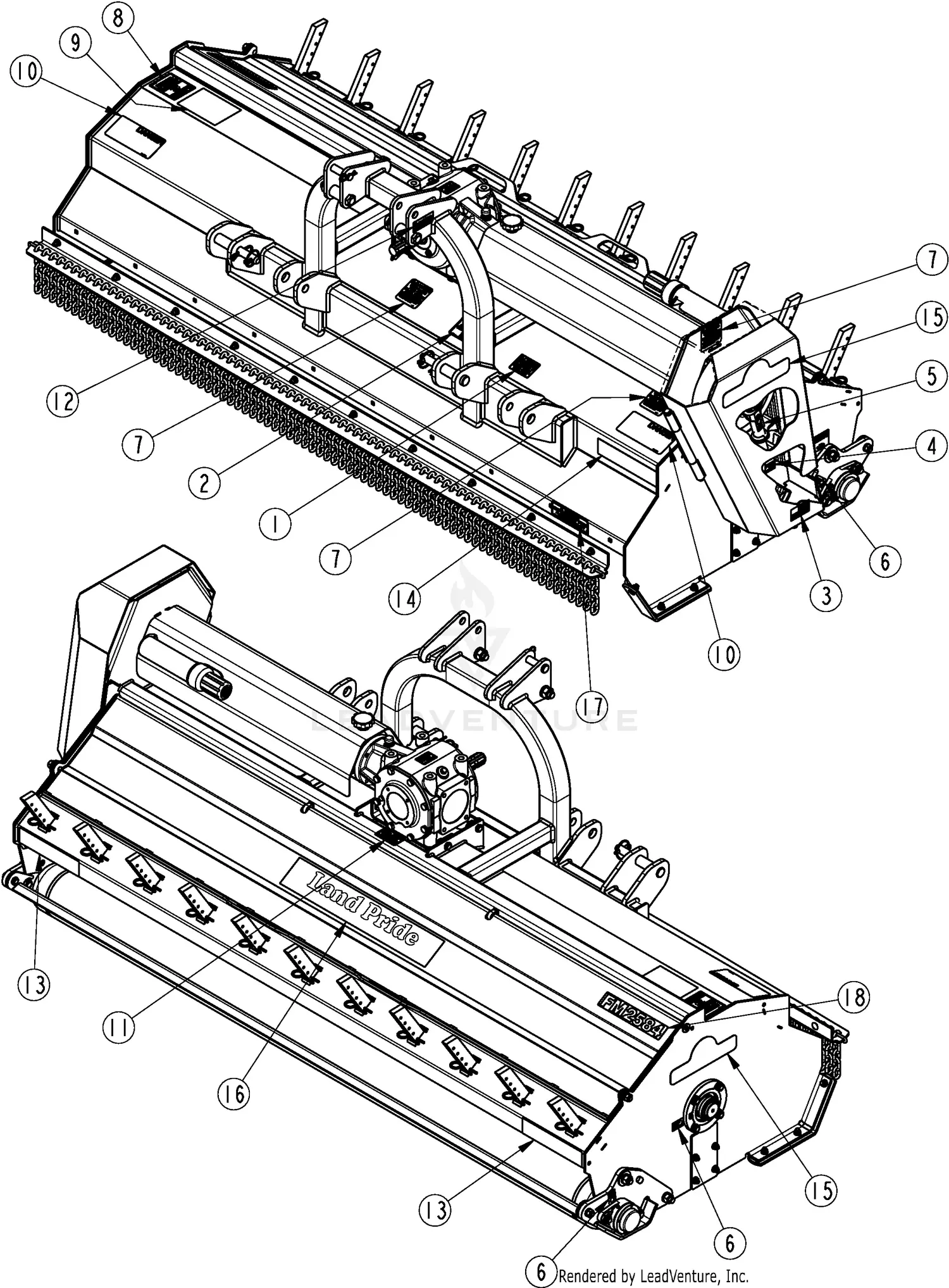 Land Pride FM2584 Parts Diagrams