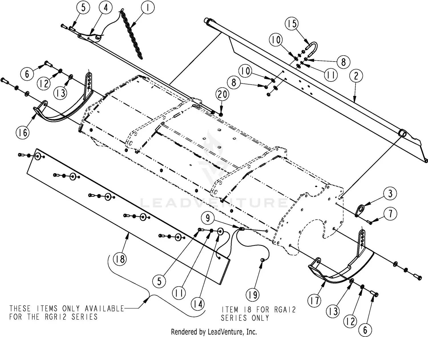 ぬページ Land Pride RGA1274 Parts Diagrams