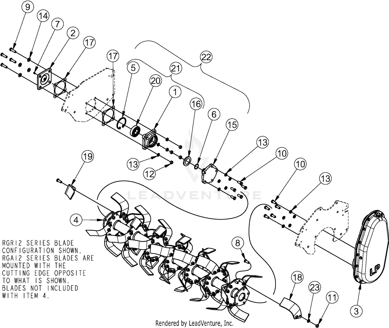 Land Pride RGA1274 Parts Diagrams