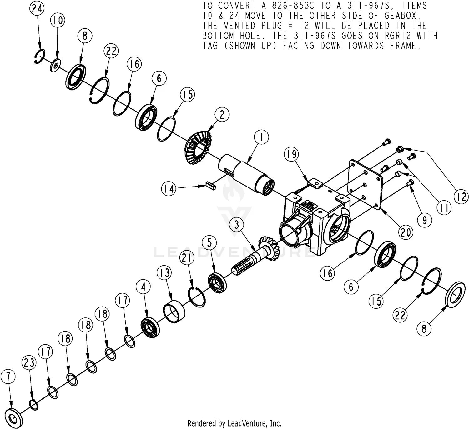 Land Pride RGA1266 Parts Diagrams
