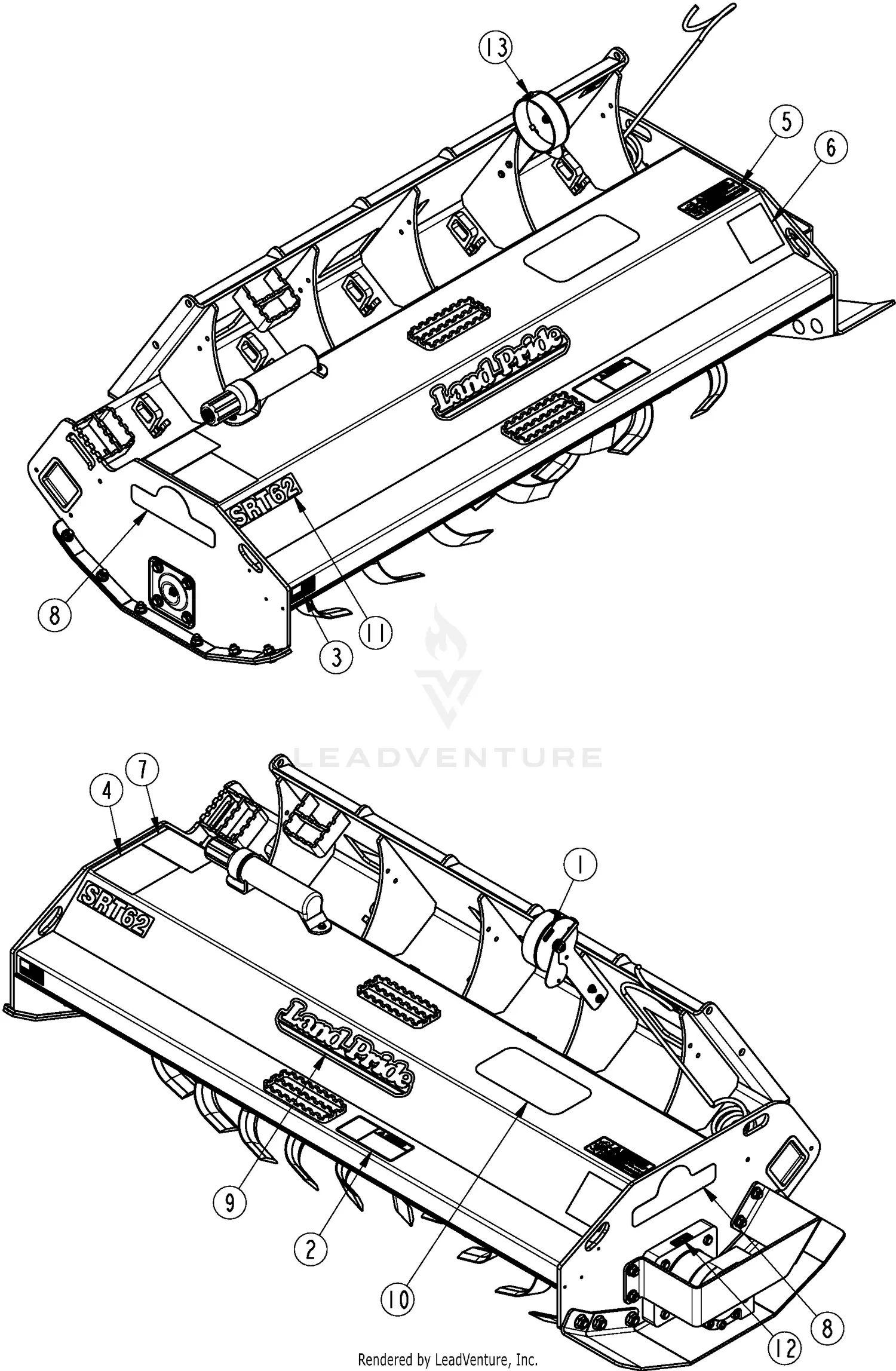 Land Pride SRT62 Parts Diagrams
