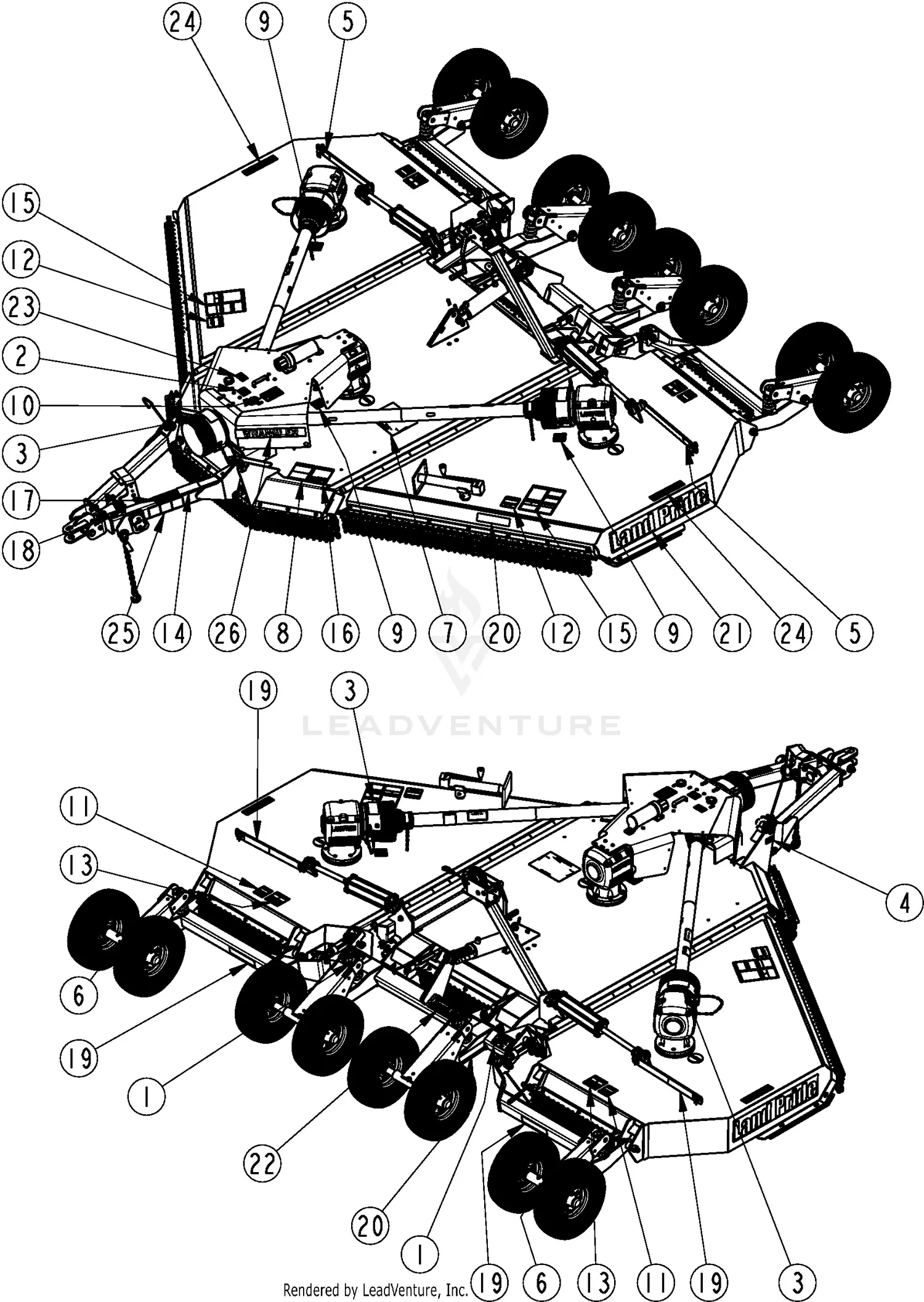 Land Pride RC4615 Parts Diagrams