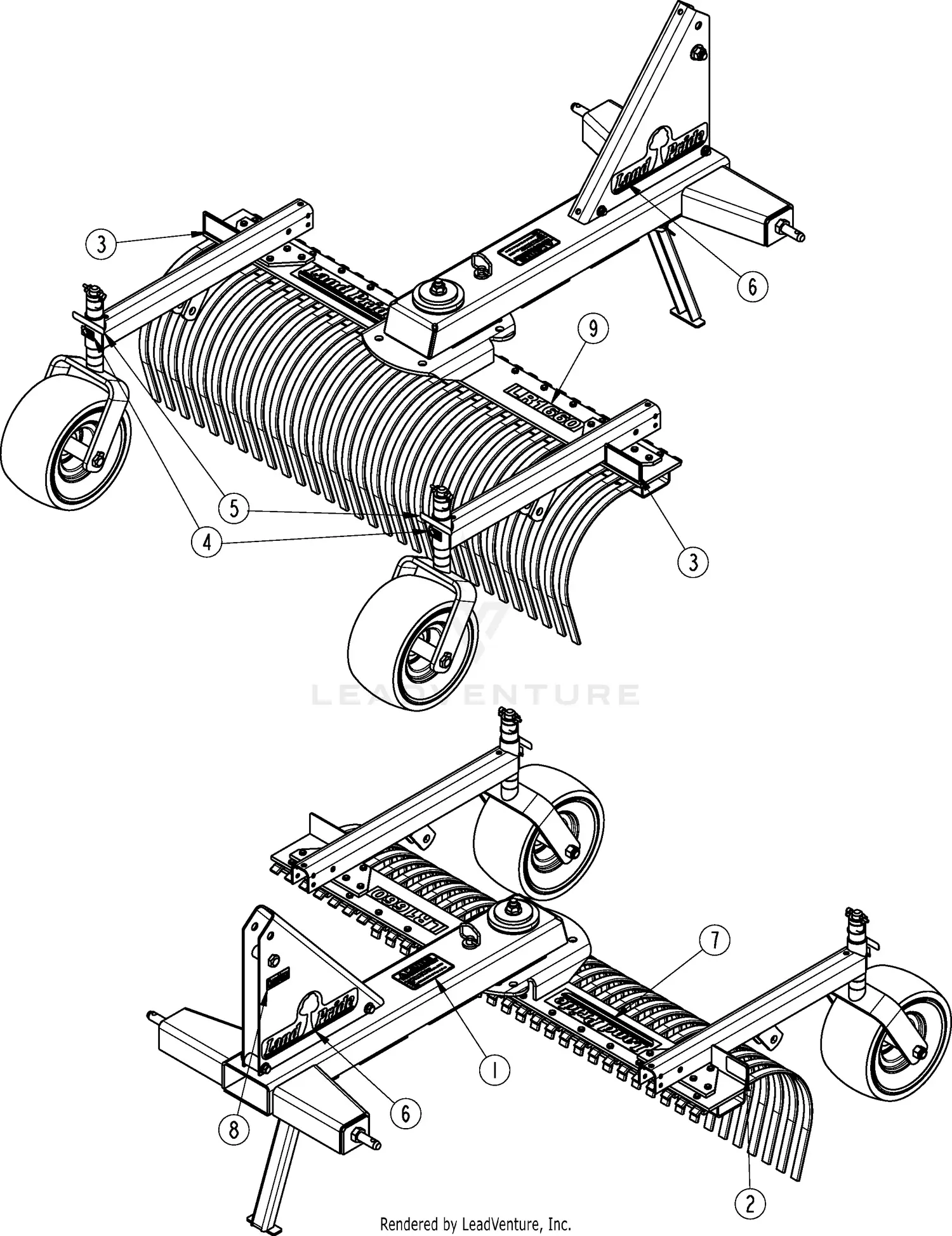 Land Pride LR1672 Parts Diagrams