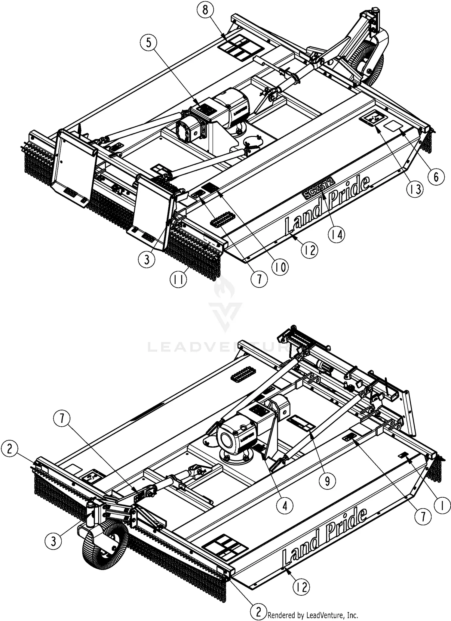 Land Pride SC2572 Parts Diagrams