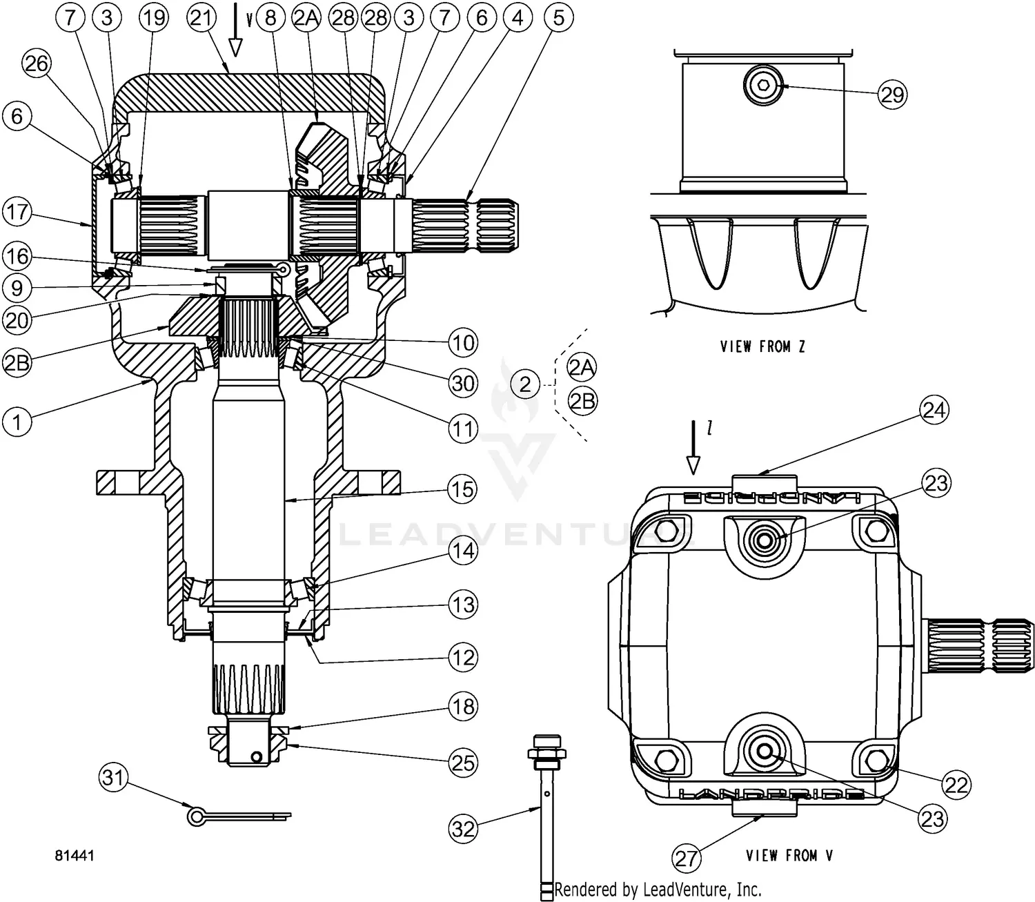 Land Pride RCF3610 Parts Diagrams