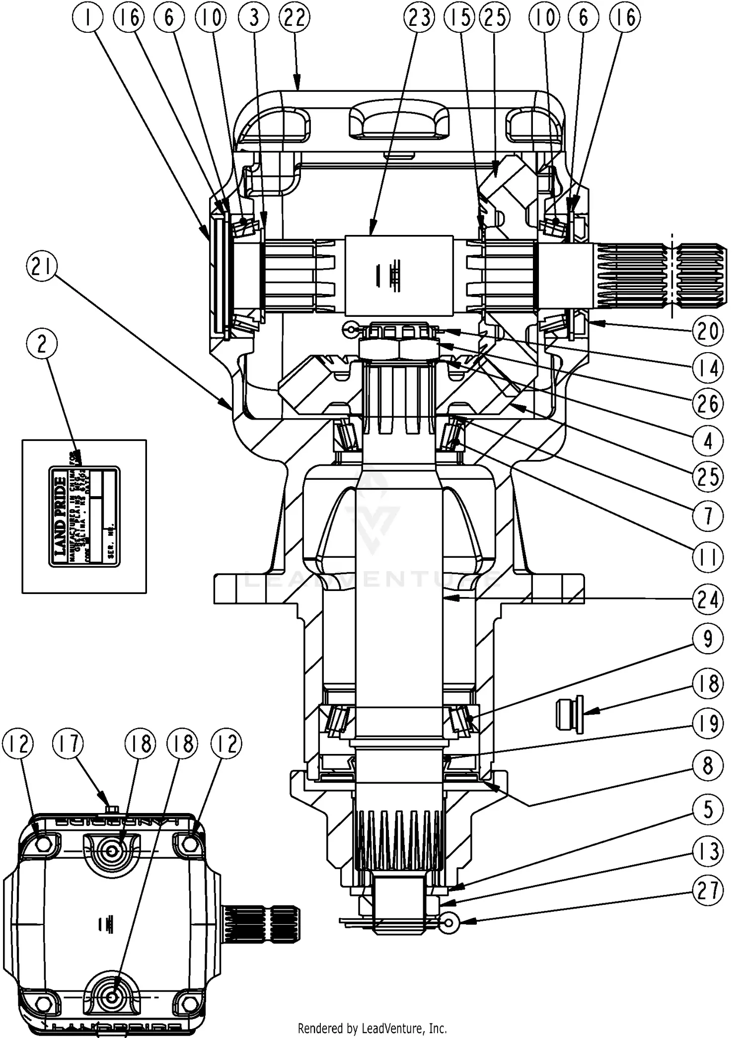 Land Pride RCM4620 Parts Diagrams
